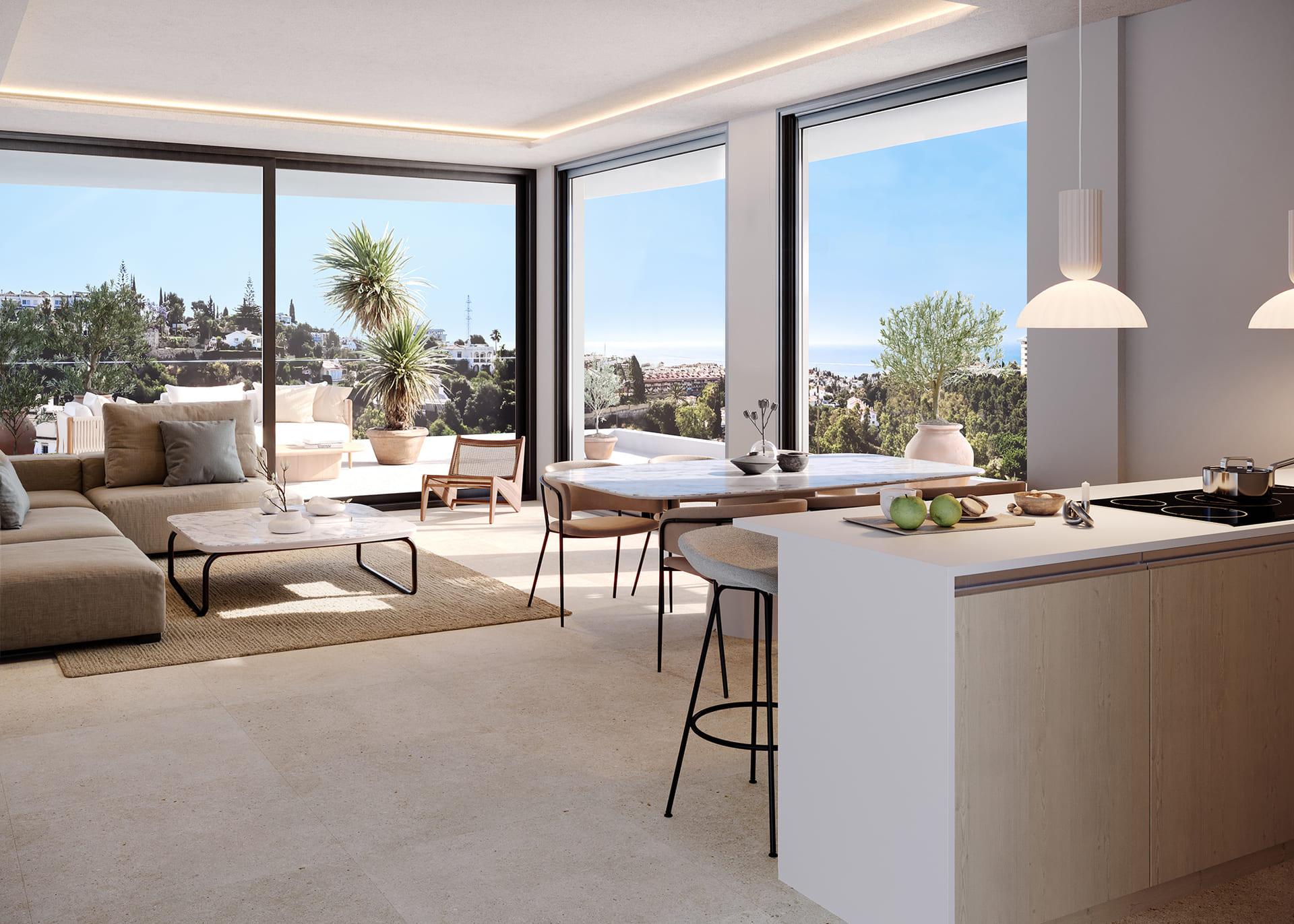 Stairwell of the penthouse in Torreblanca del Sol, Fuengirola
