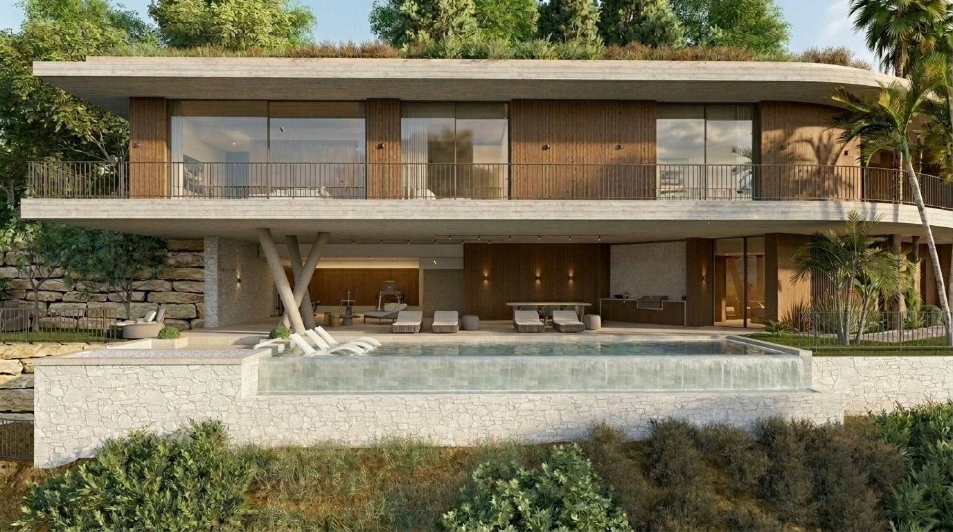 Villa for sale in Montemayor-Marbella Club, Benahavis - exterior view of new-build villa on large plot
