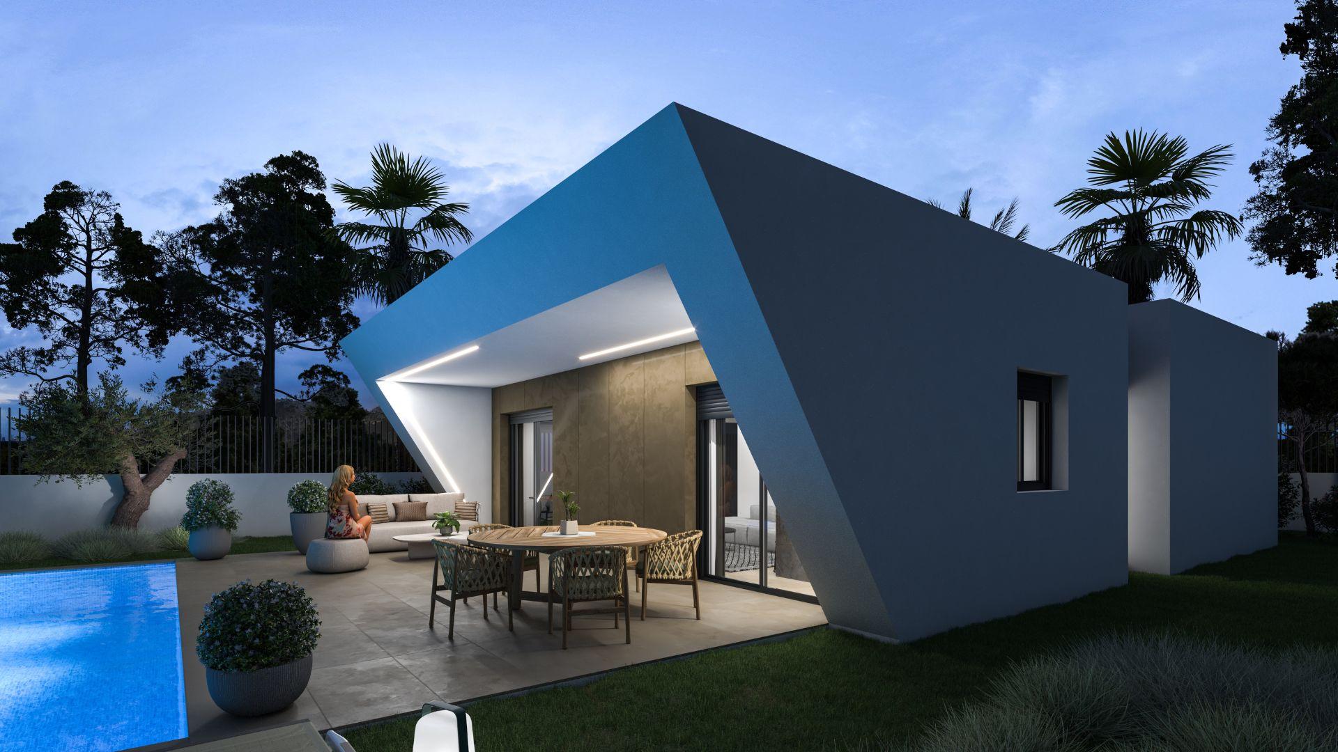 Street view of new-build villa location in La Montanosa, Hondón de las Nieves