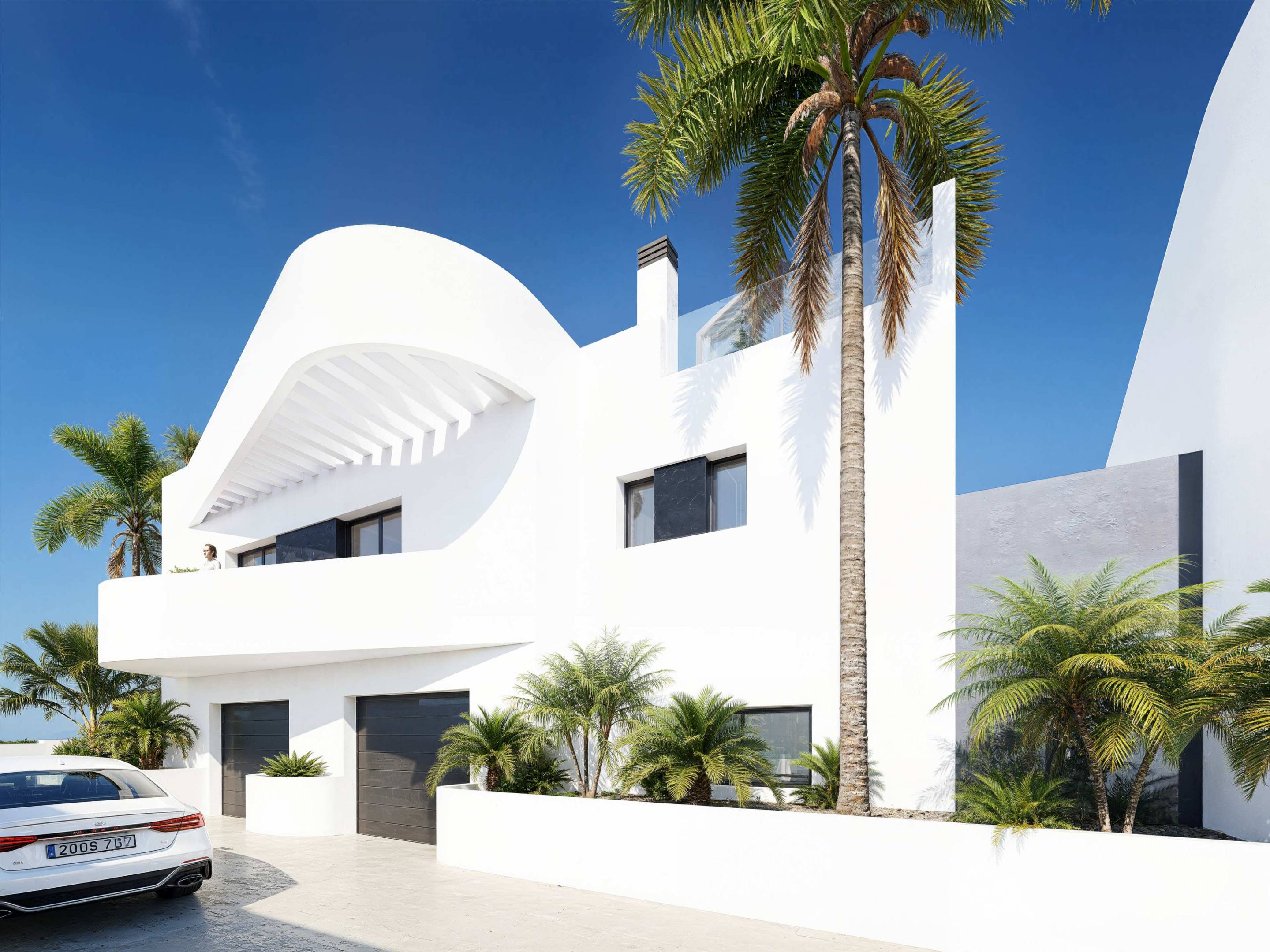 Bathroom with shower or bath fittings in new-build villa, Algorfa