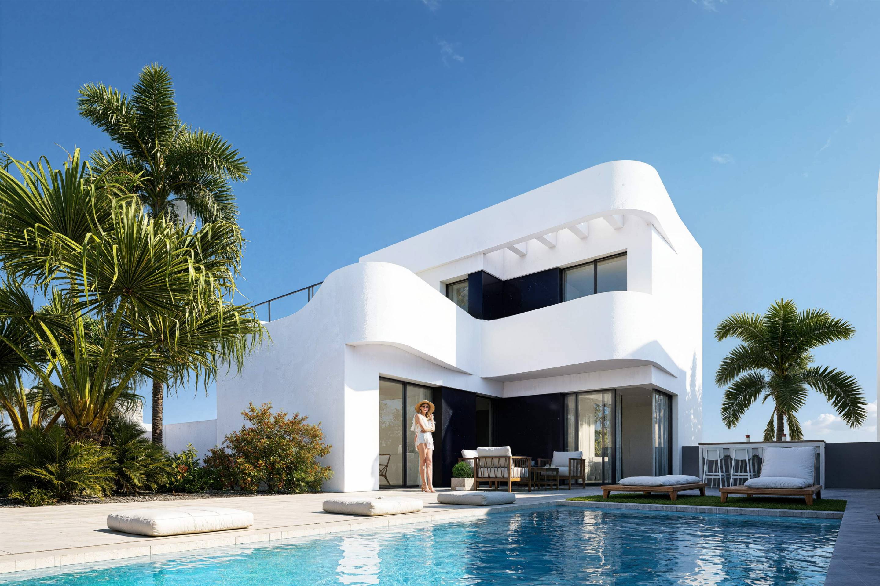Living area in 3-bedroom new-build villa, Algorfa, Alicante