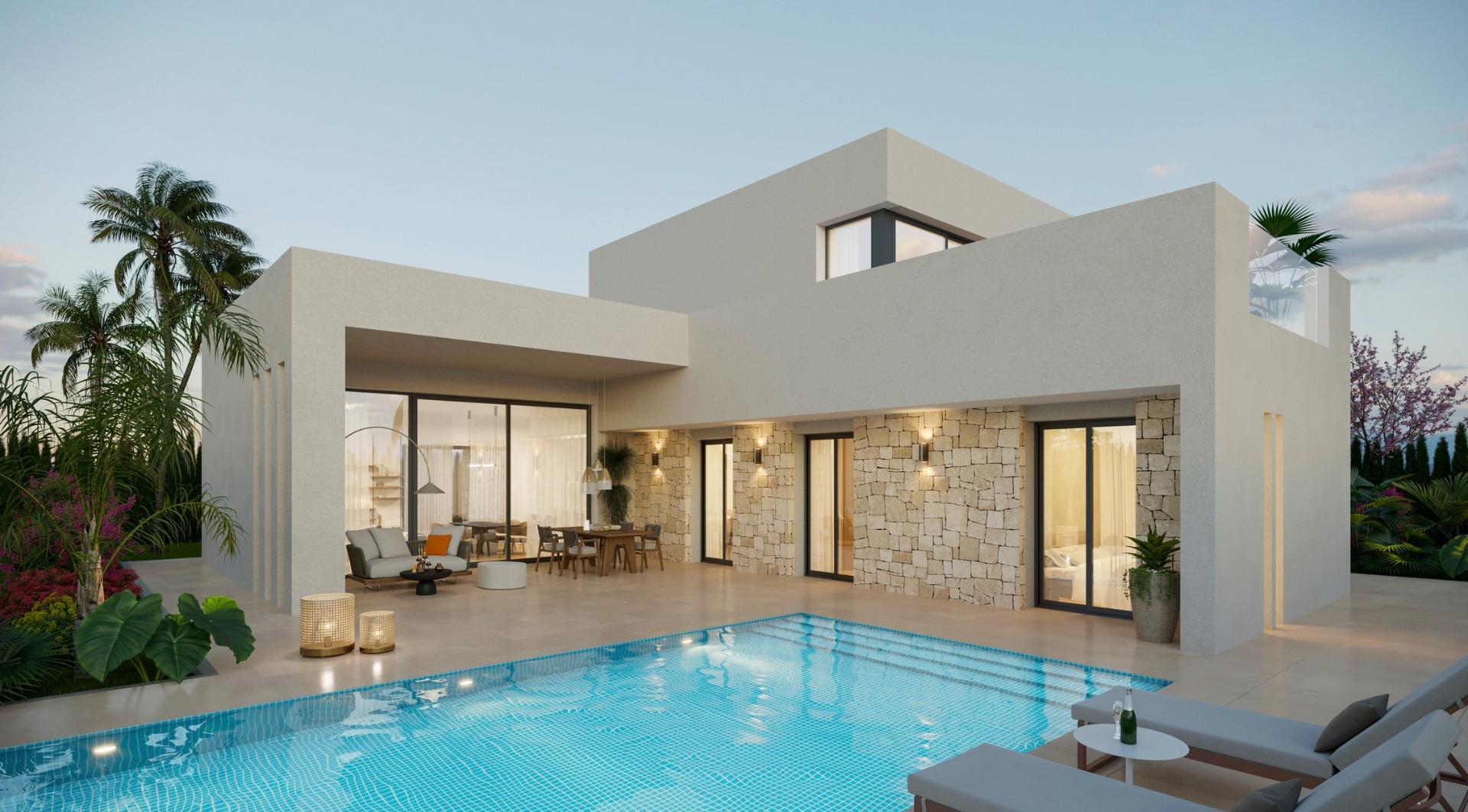 Street-facing view of 4-bedroom villa, Pedanías Este, Aspe