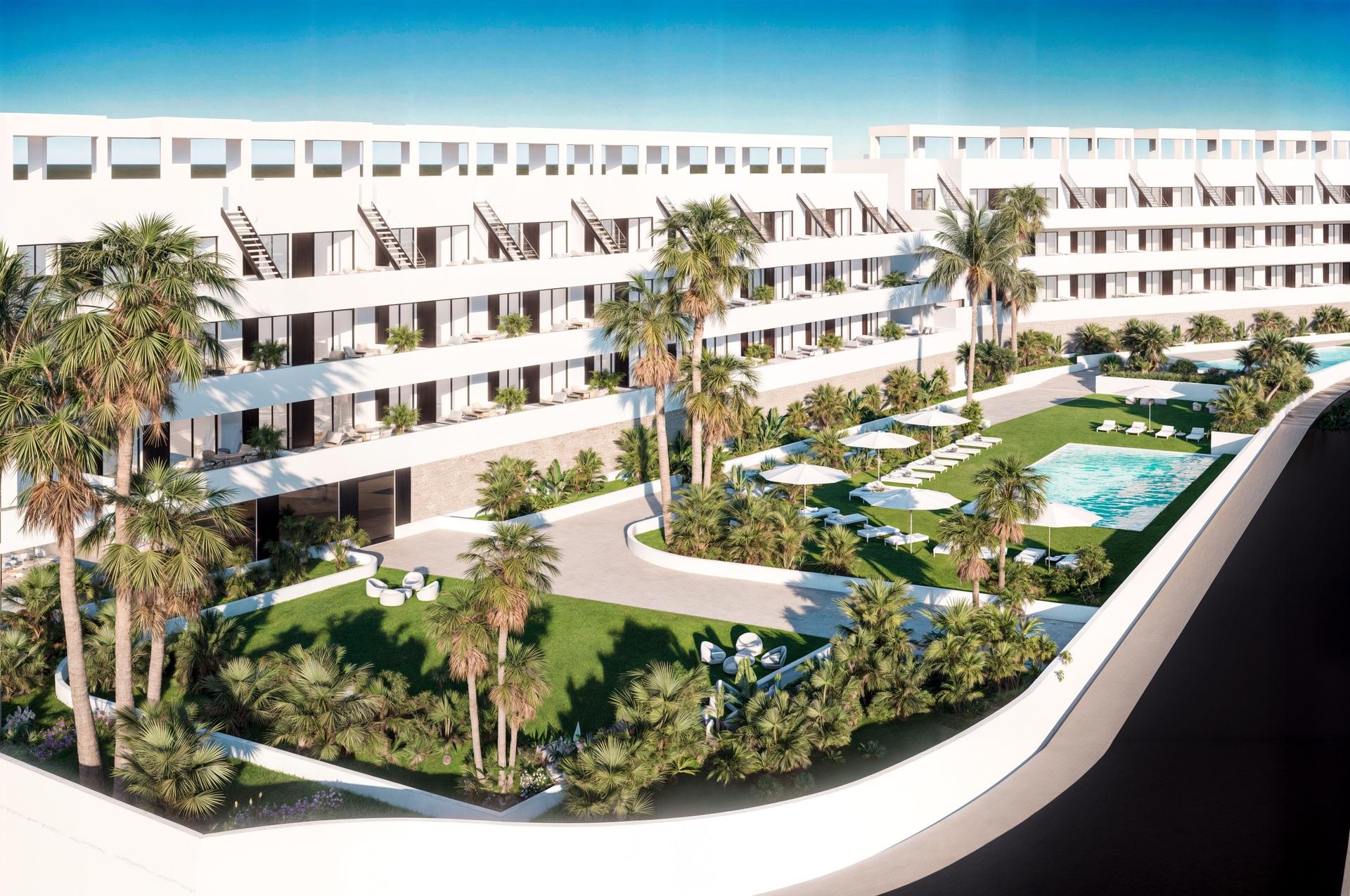 Communal pool area at Seascape Resort development, Finestrat