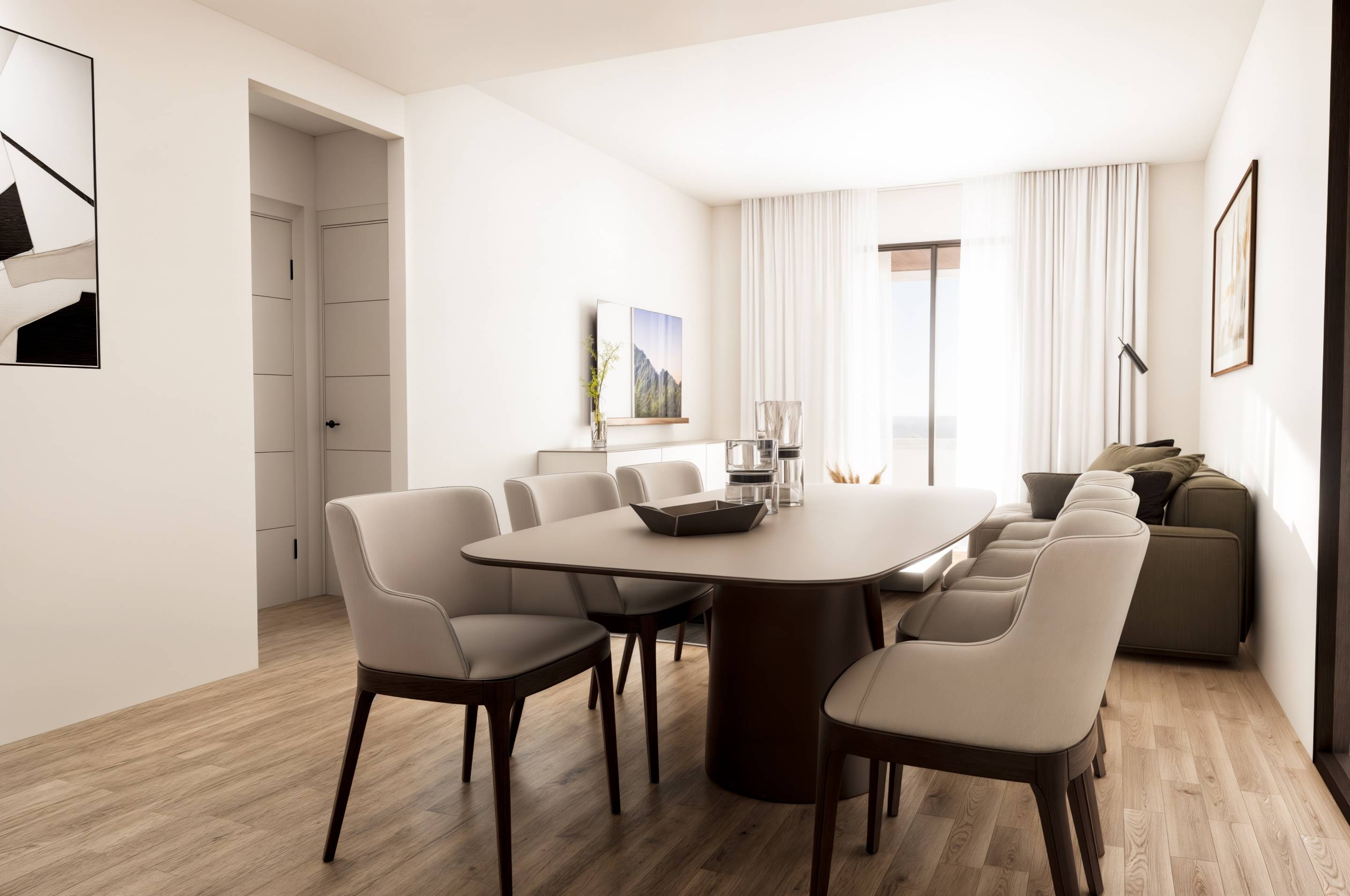 Open living area with large windows, penthouse, Seascape Resort, Finestrat