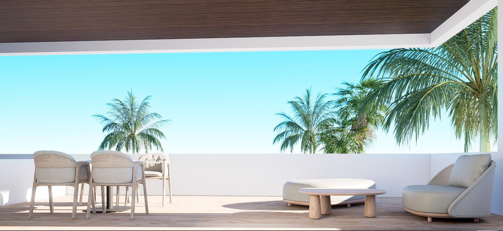 Close-up of porcelain floor tiles, penthouse interior, Finestrat