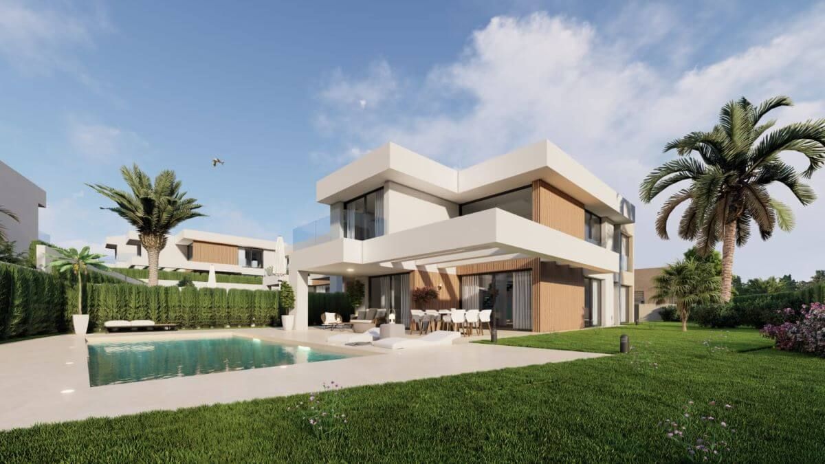 Outdoor space on 628m2 plot, new-build villa, El Castillo, Manilva