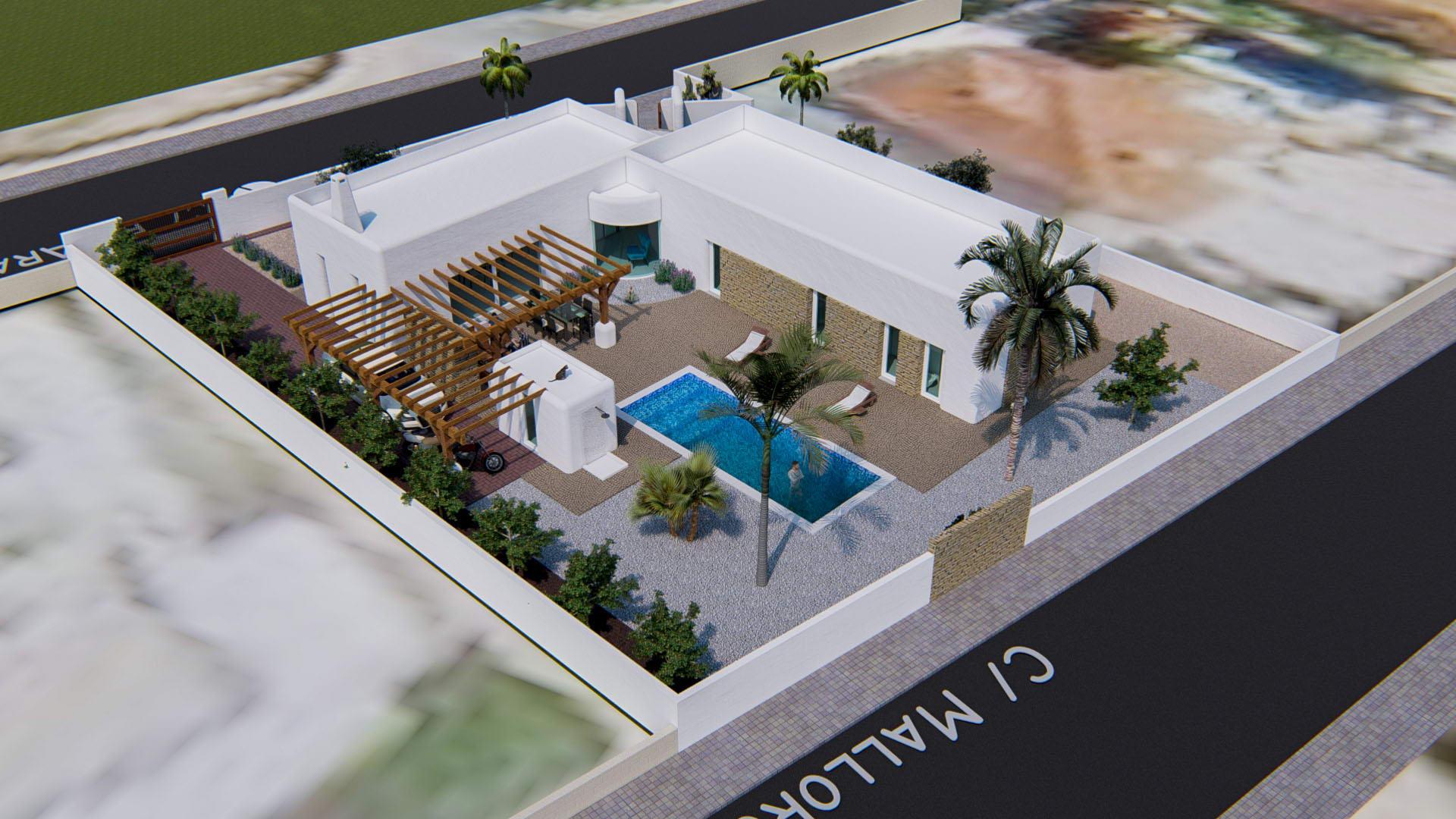 Terrace or balcony in new-build villa, Alfaz del Pi Pueblo-Urbanizaciones
