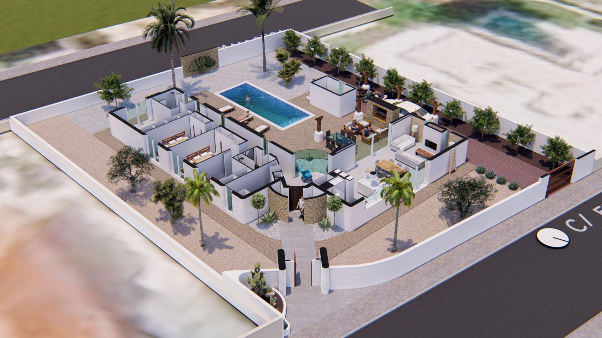 Driveway or access area of new-build villa, Alfaz del Pi Pueblo-Urbanizaciones