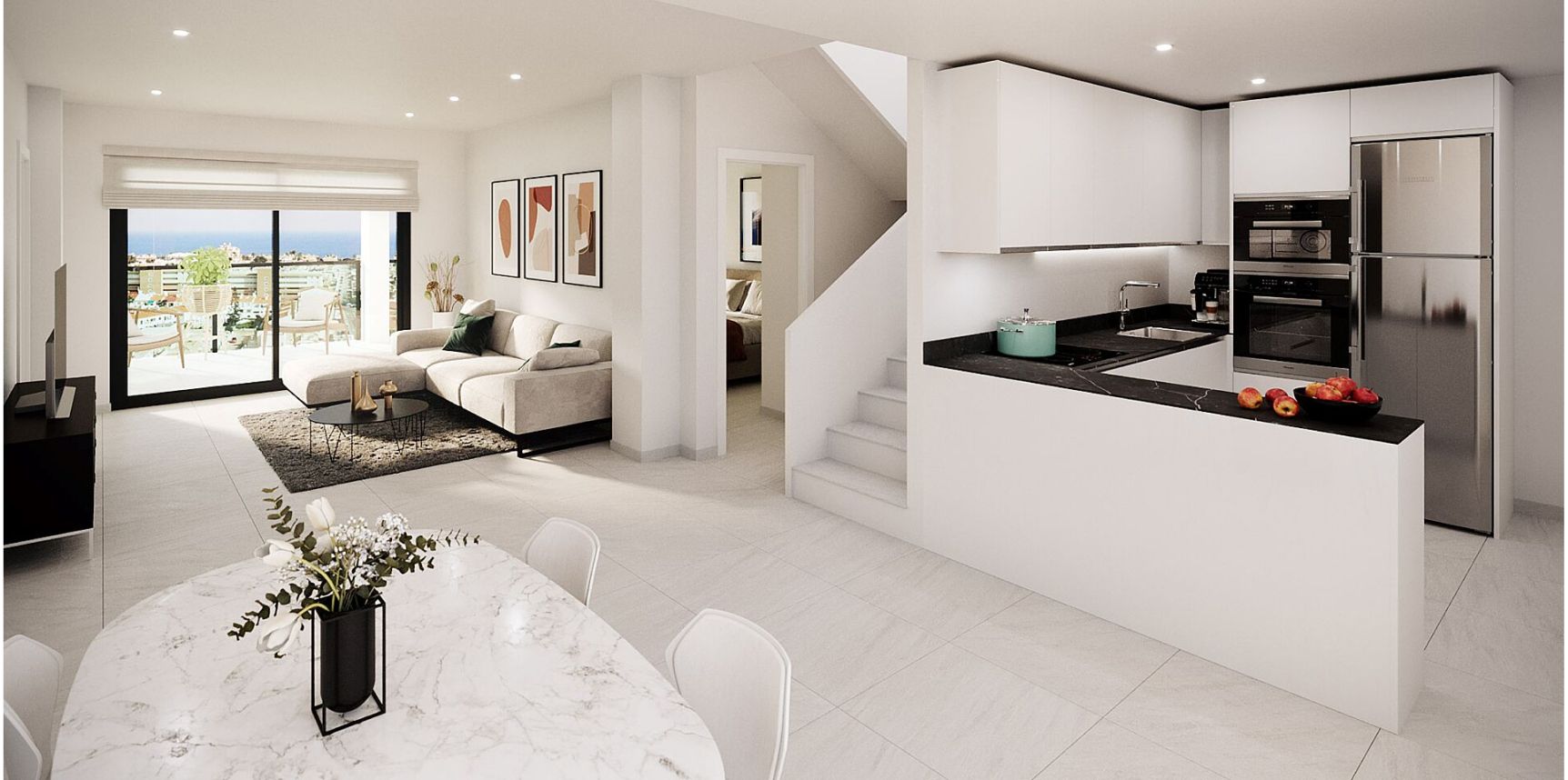 Living area in 2-bedroom apartment, Torreblanca, Torrevieja