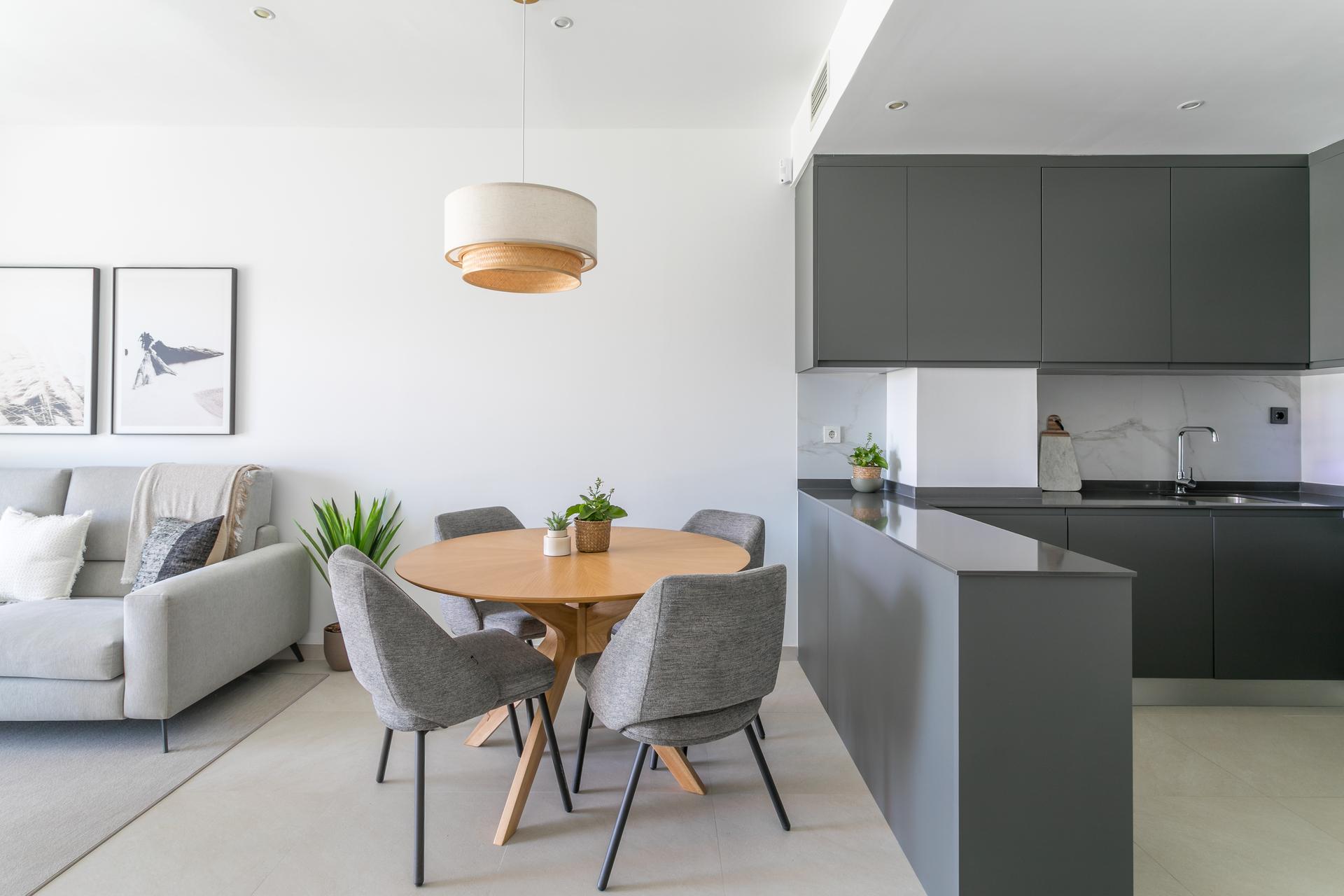 Interior detail of living area, new-build apartment, Torreblanca