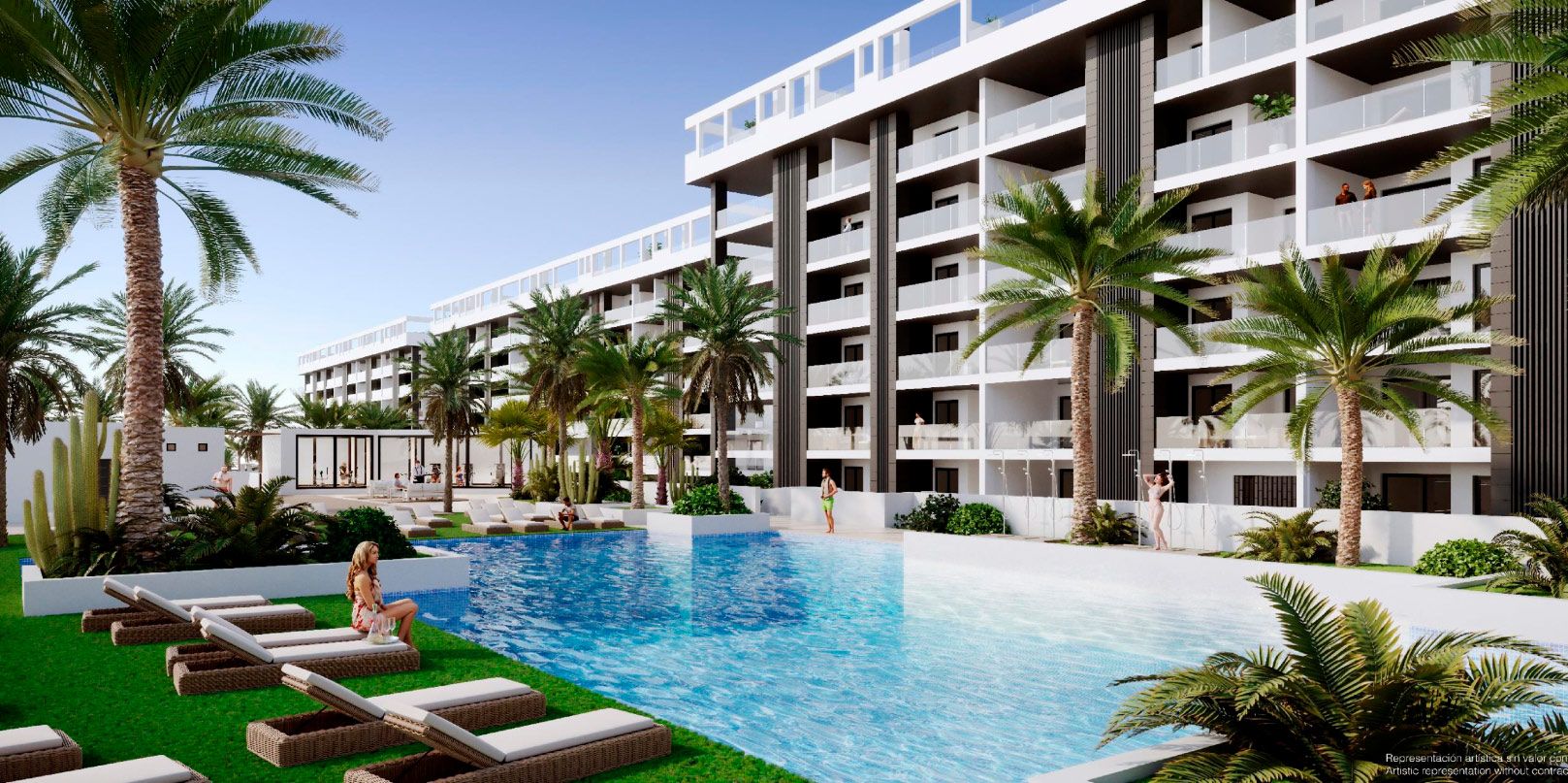 View towards communal areas from 1st floor, Torreblanca, Torrevieja