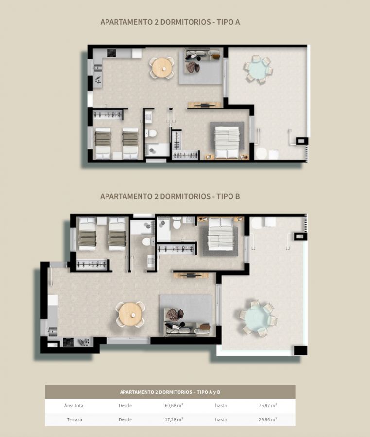 Floor plan of 2-bedroom apartment in Torreblanca, Torrevieja