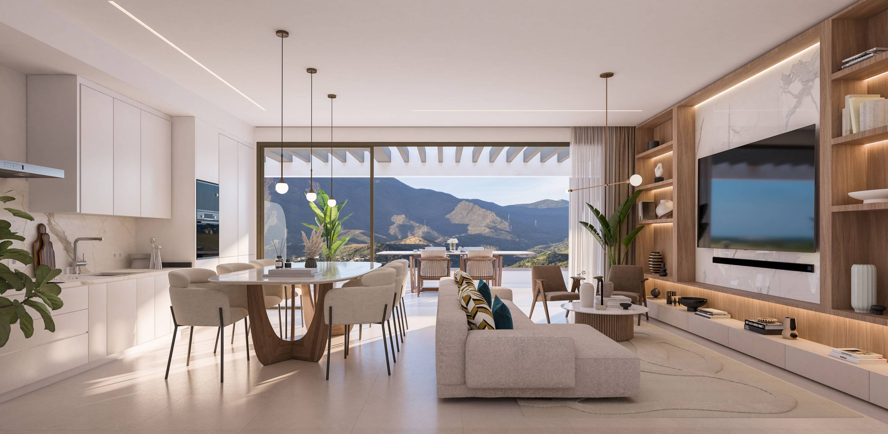 Building entrance and lift lobby in new-build development, Las Mesas