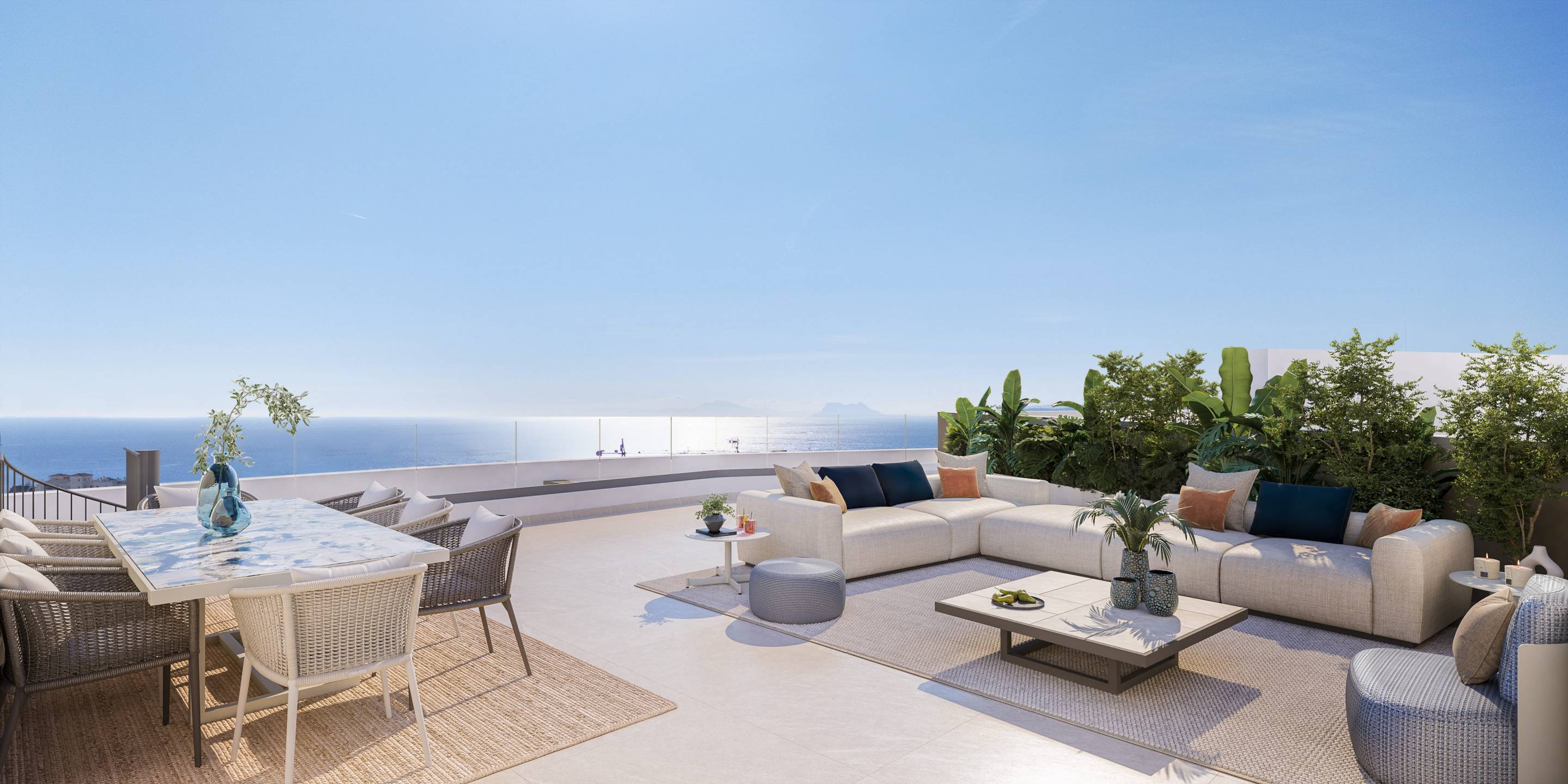Terrace area of new-build apartment in Las Mesas, Estepona