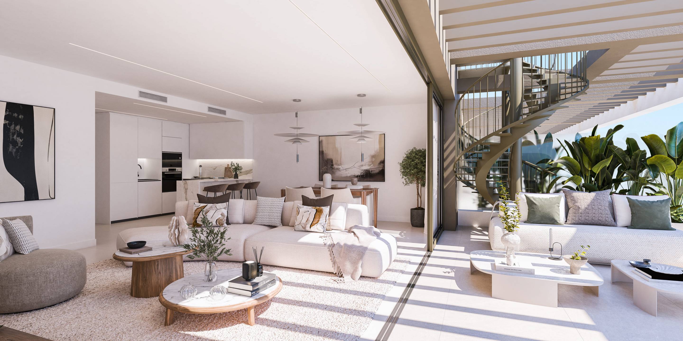 View from solarium of new-build penthouse, Las Mesas, Estepona