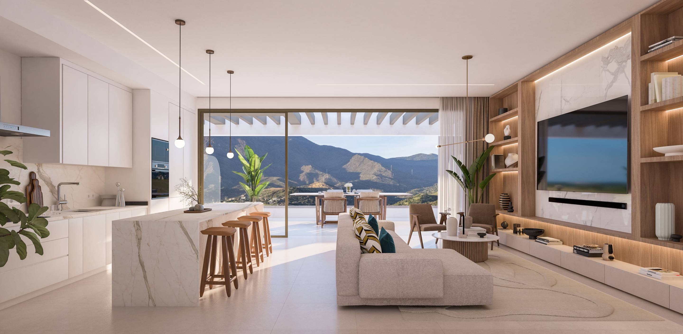 Landscaped communal garden area, Las Mesas development, Estepona