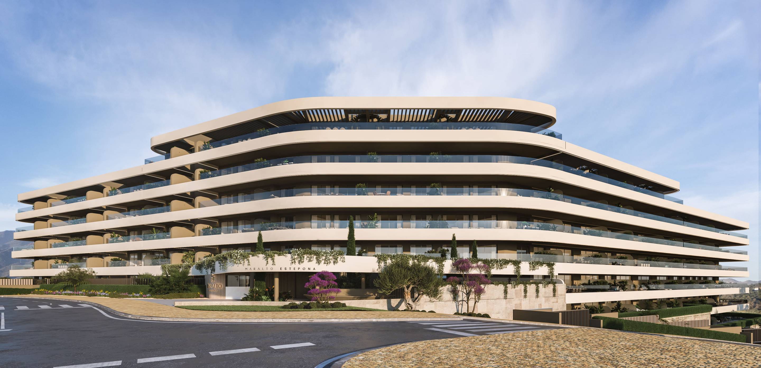 Site plan of 65-unit new-build development in Las Mesas, Estepona