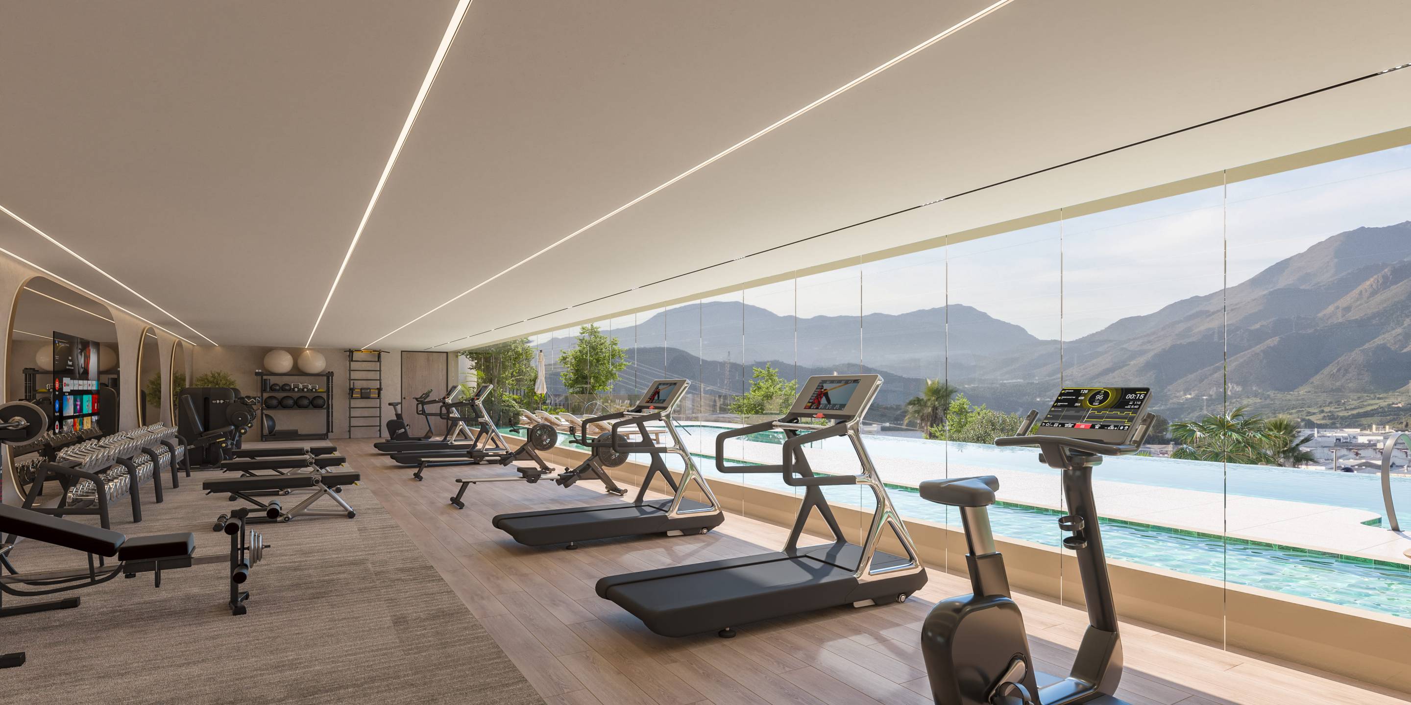 Main bedroom with built-in wardrobes in penthouse, Las Mesas, Estepona