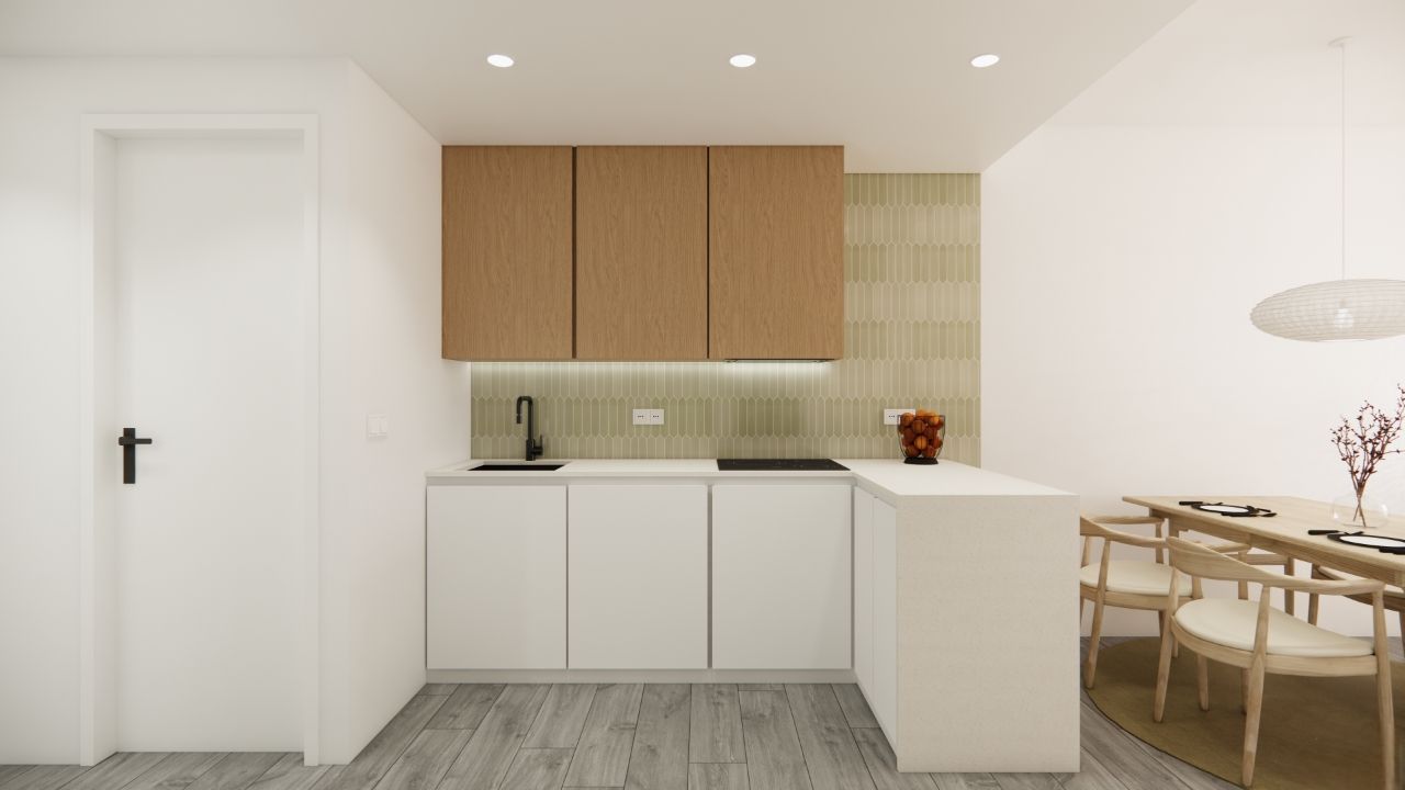 Interior corridor of new-build apartment building, El Mojón