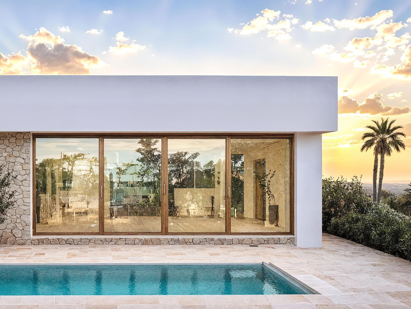 Outdoor terrace space of new-build villa in Las Filipinas