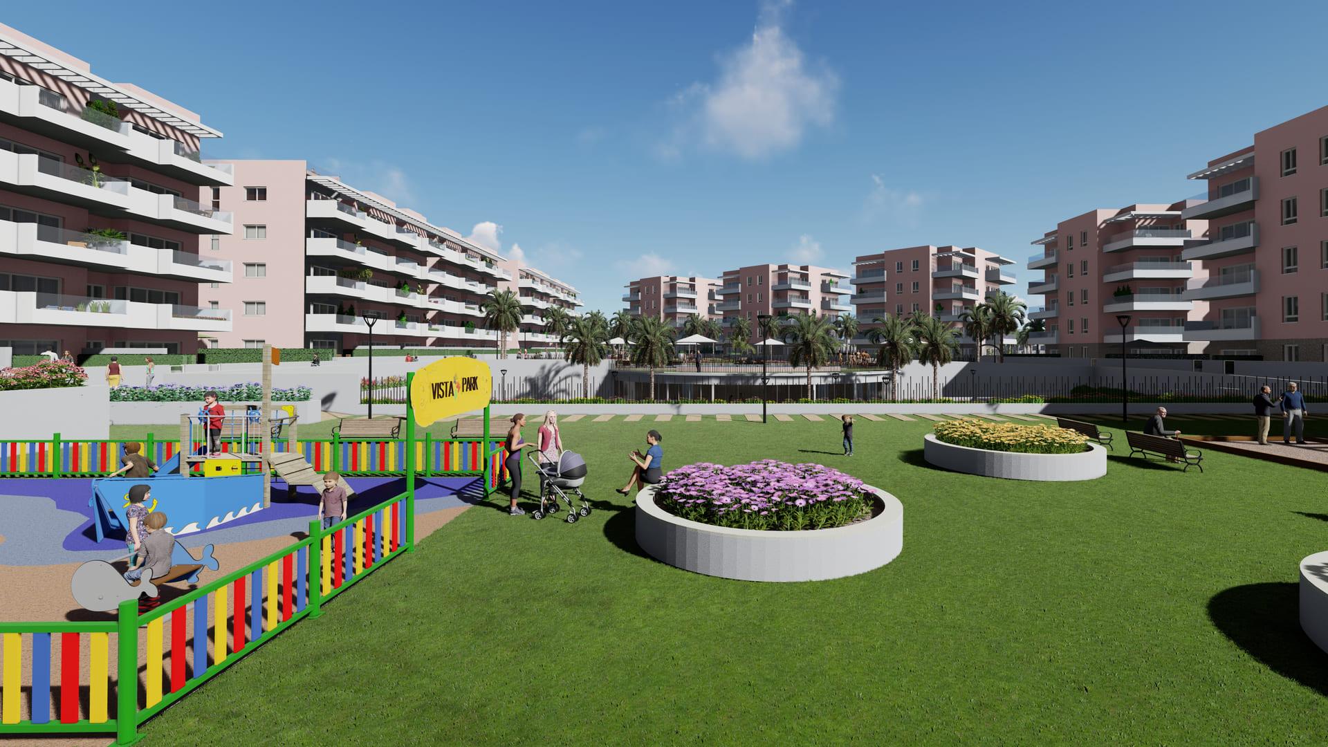 Communal pool deck with surrounding paving, El Raso, Guardamar Del Segura