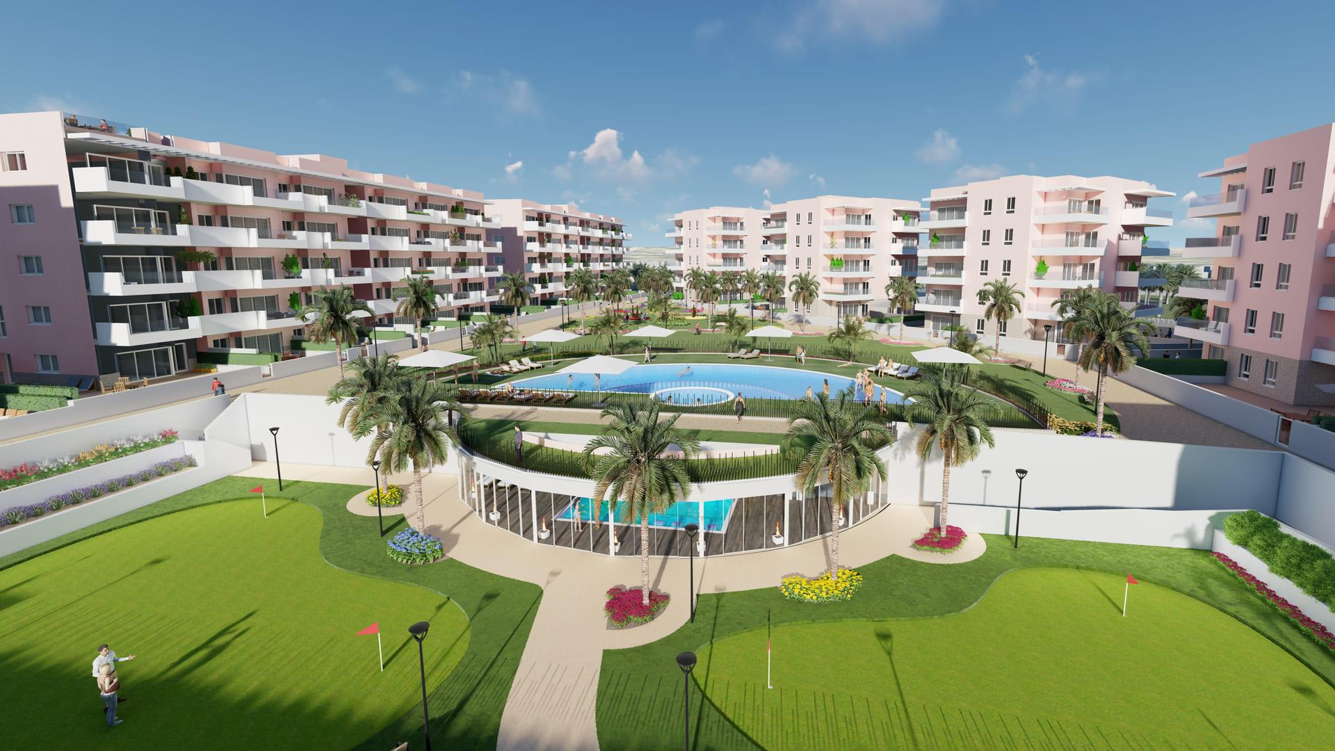 Living room with window, new-build penthouse, El Raso, Guardamar Del Segura