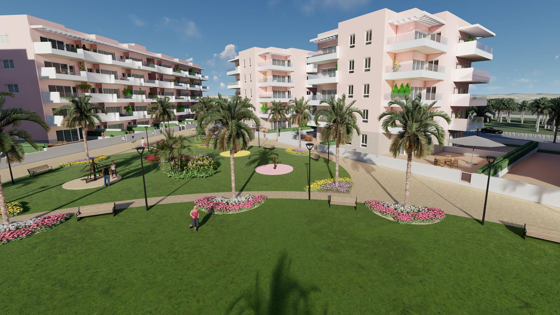 Aerial or elevated view of El Raso residential area, Guardamar Del Segura