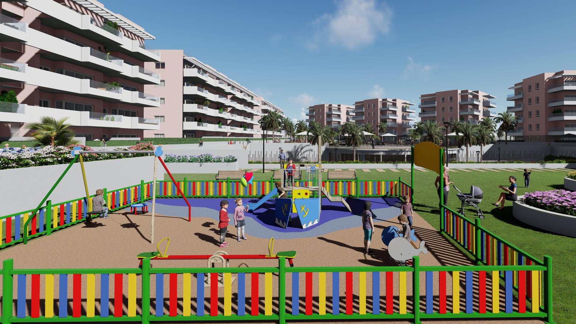 Open-plan living and dining area in 3-bedroom penthouse, El Raso, Guardamar Del Segura