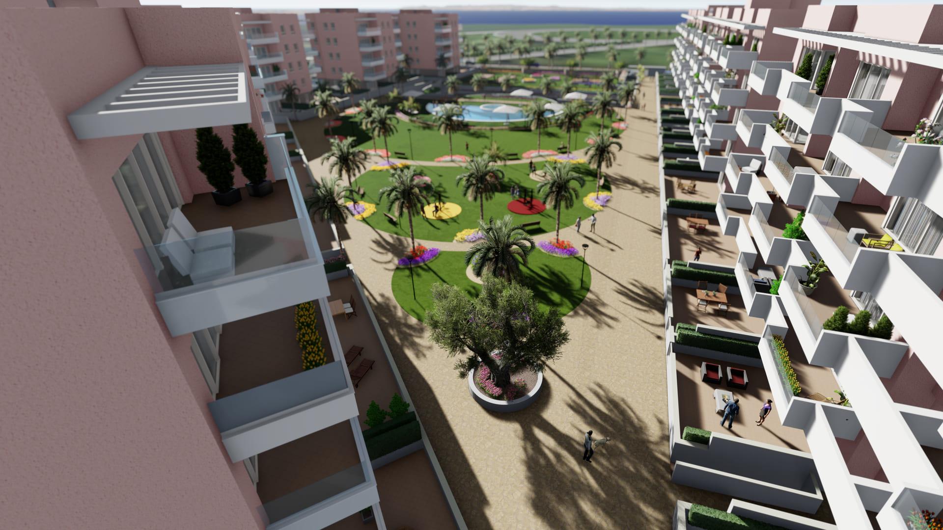 Exterior walkway or communal area, new-build penthouse development, El Raso