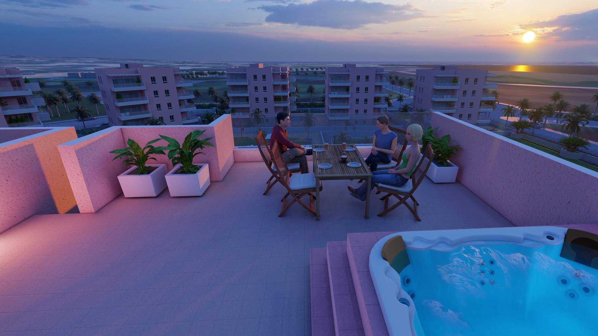 Kitchen with fitted units in new-build penthouse, El Raso, Guardamar Del Segura