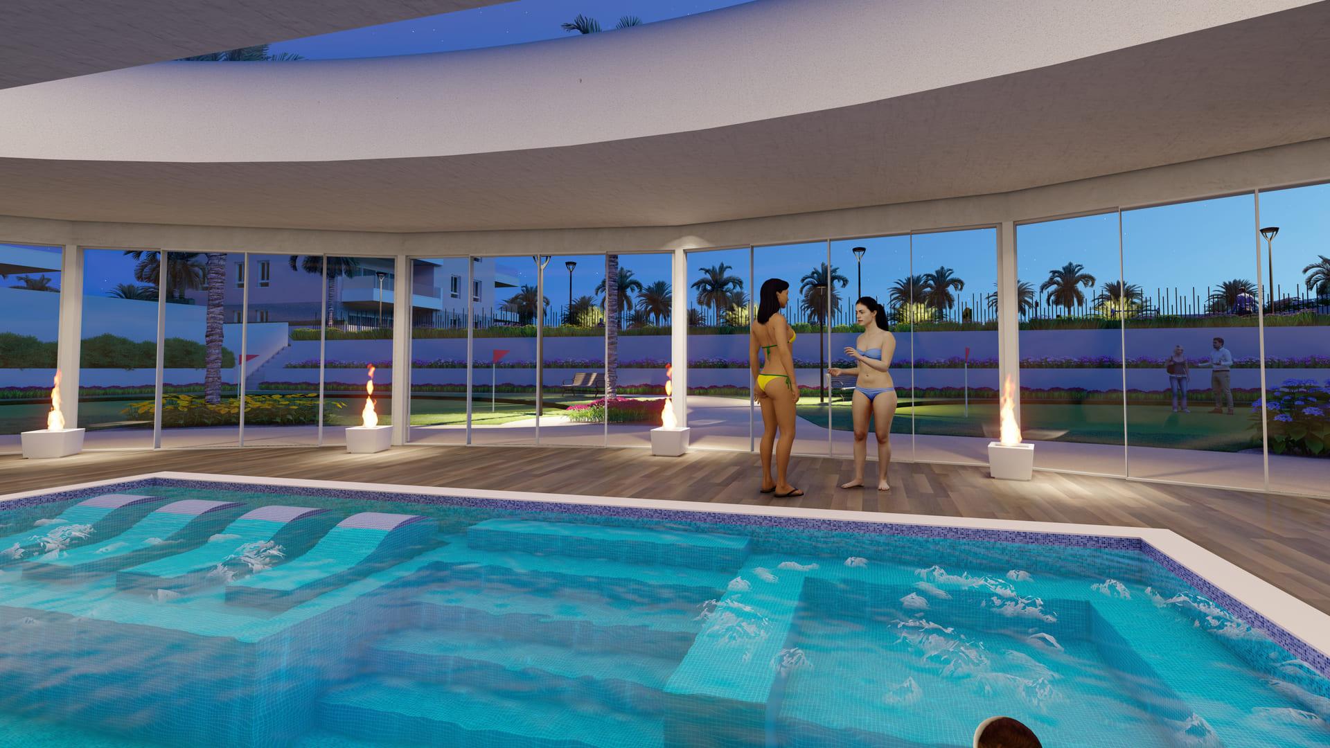 Private solarium terrace on roof level, new-build penthouse, El Raso