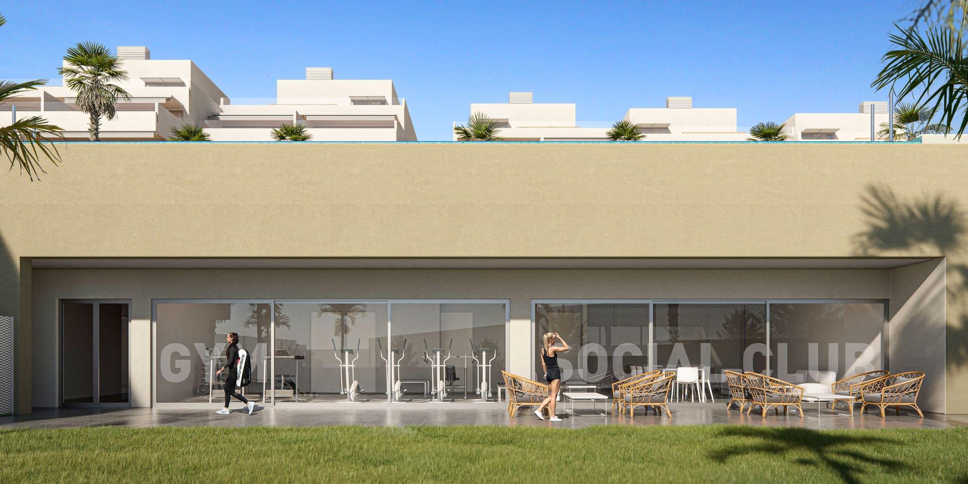 CGI render of penthouse interior layout, new-build development, Arroyo Enmedio