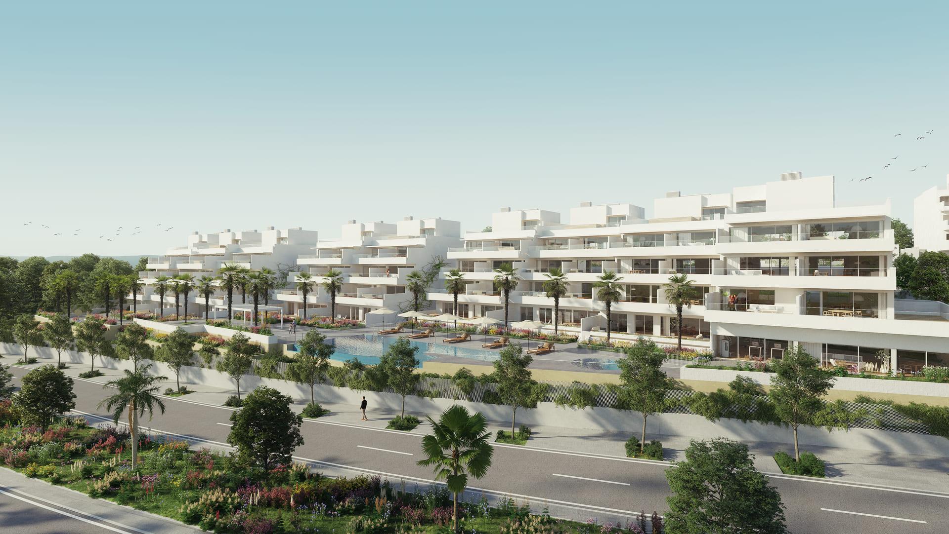 Kitchen with integrated appliances in new-build penthouse, Arroyo Enmedio, Estepona