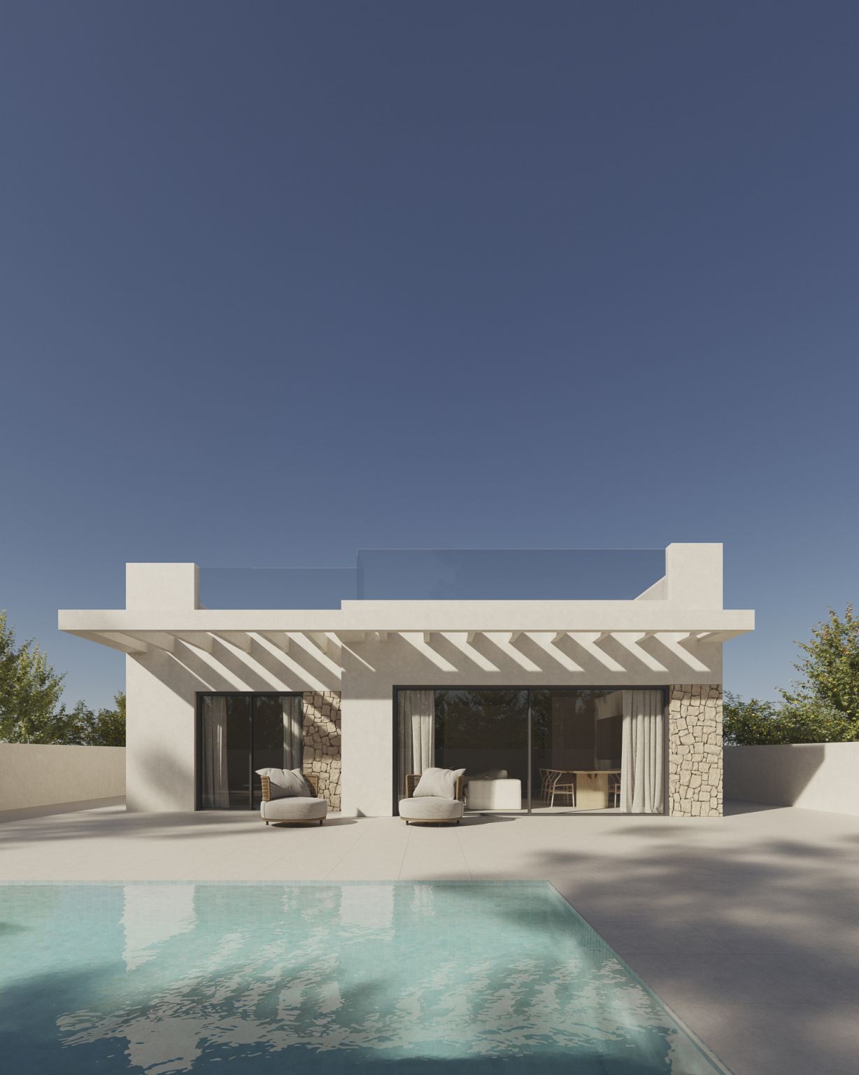 Villa for sale in La Alberca, La Nucía - exterior view of new-build property with plot