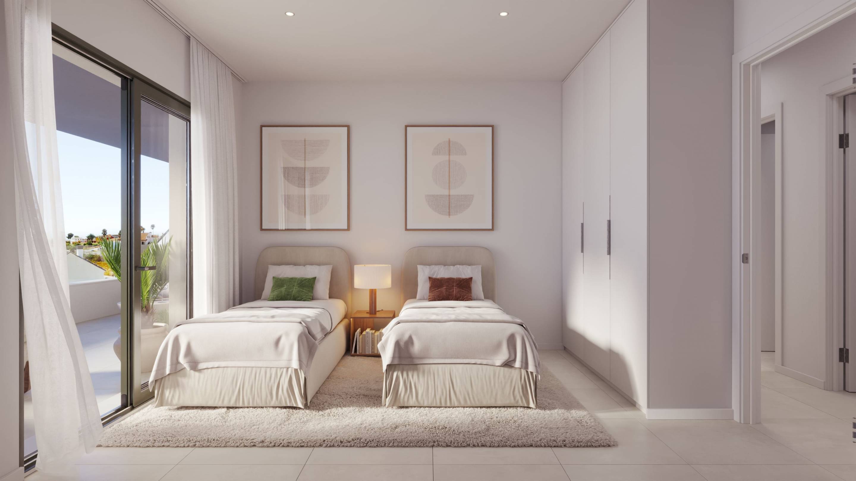Porcelain stoneware flooring detail in new-build apartment, Los Boliches, Fuengirola