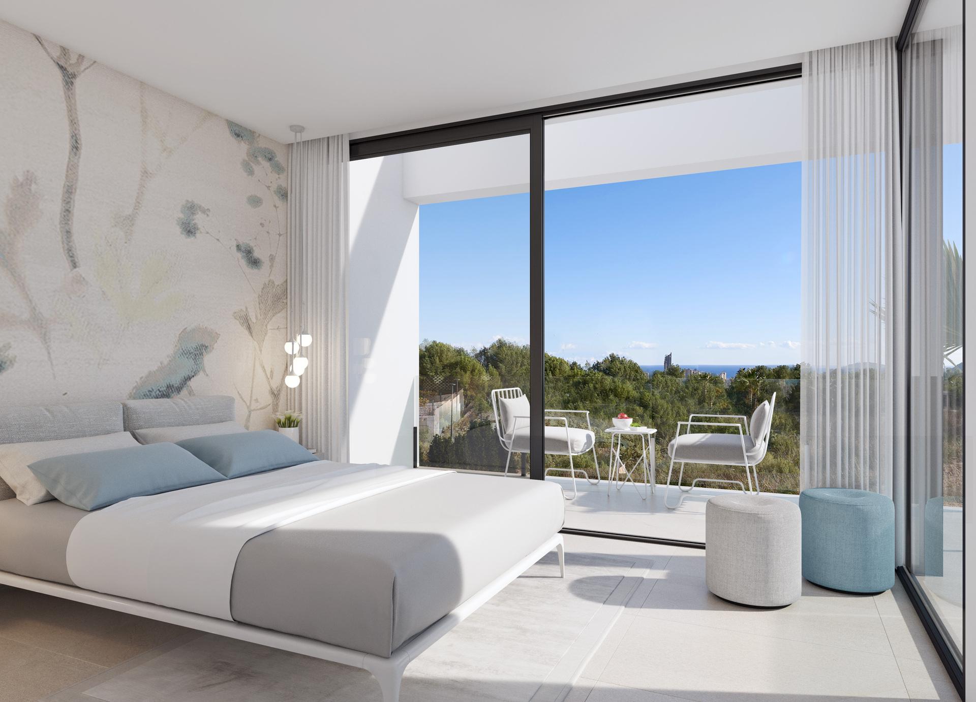 Panoramic view from Finestrat Hills development towards Benidorm