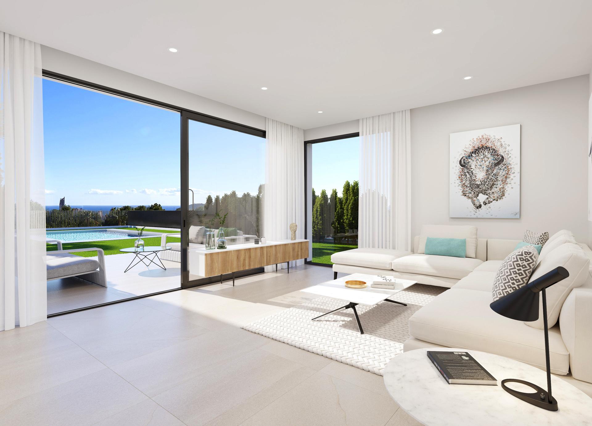 Ground-floor plan layout of 3-bedroom villa, Finestrat Hills