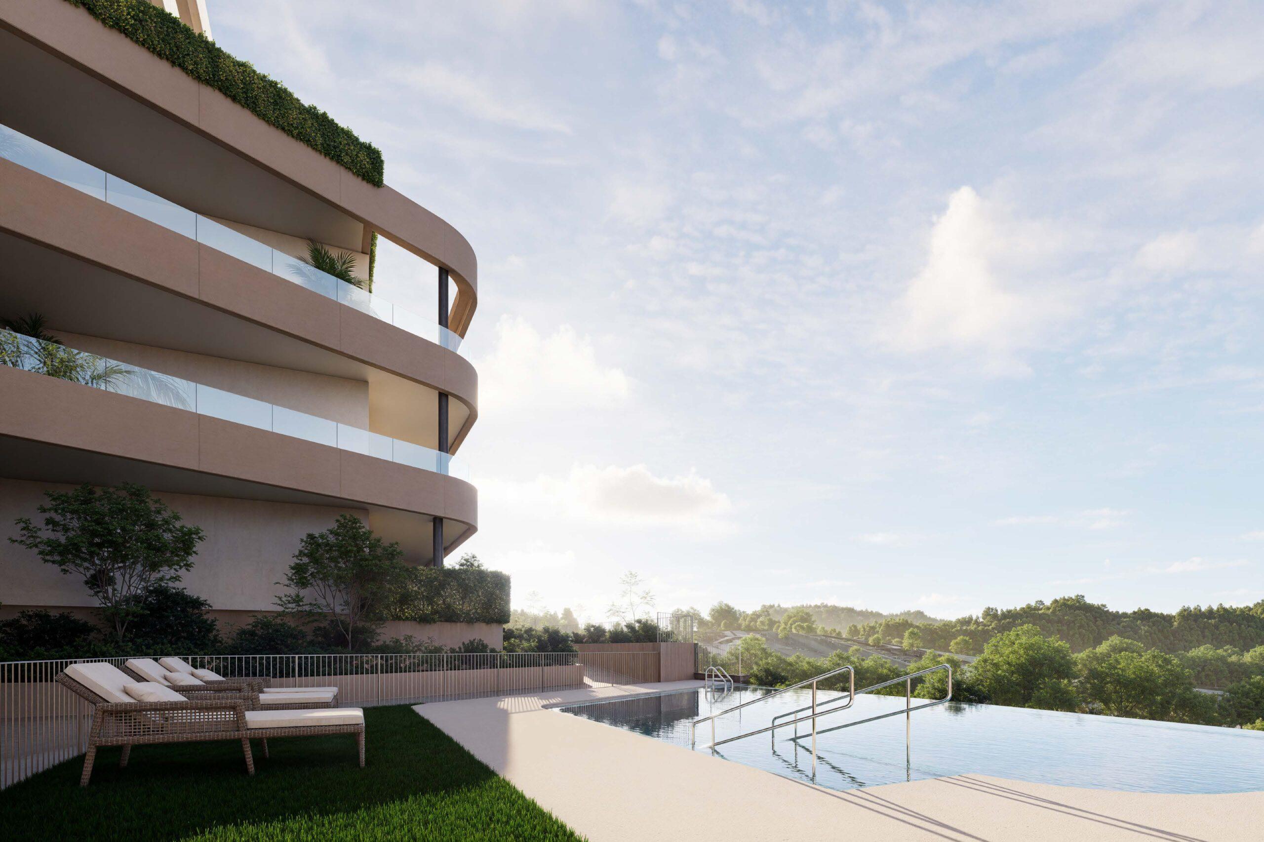 Aerial view of Estepona Golf residential development