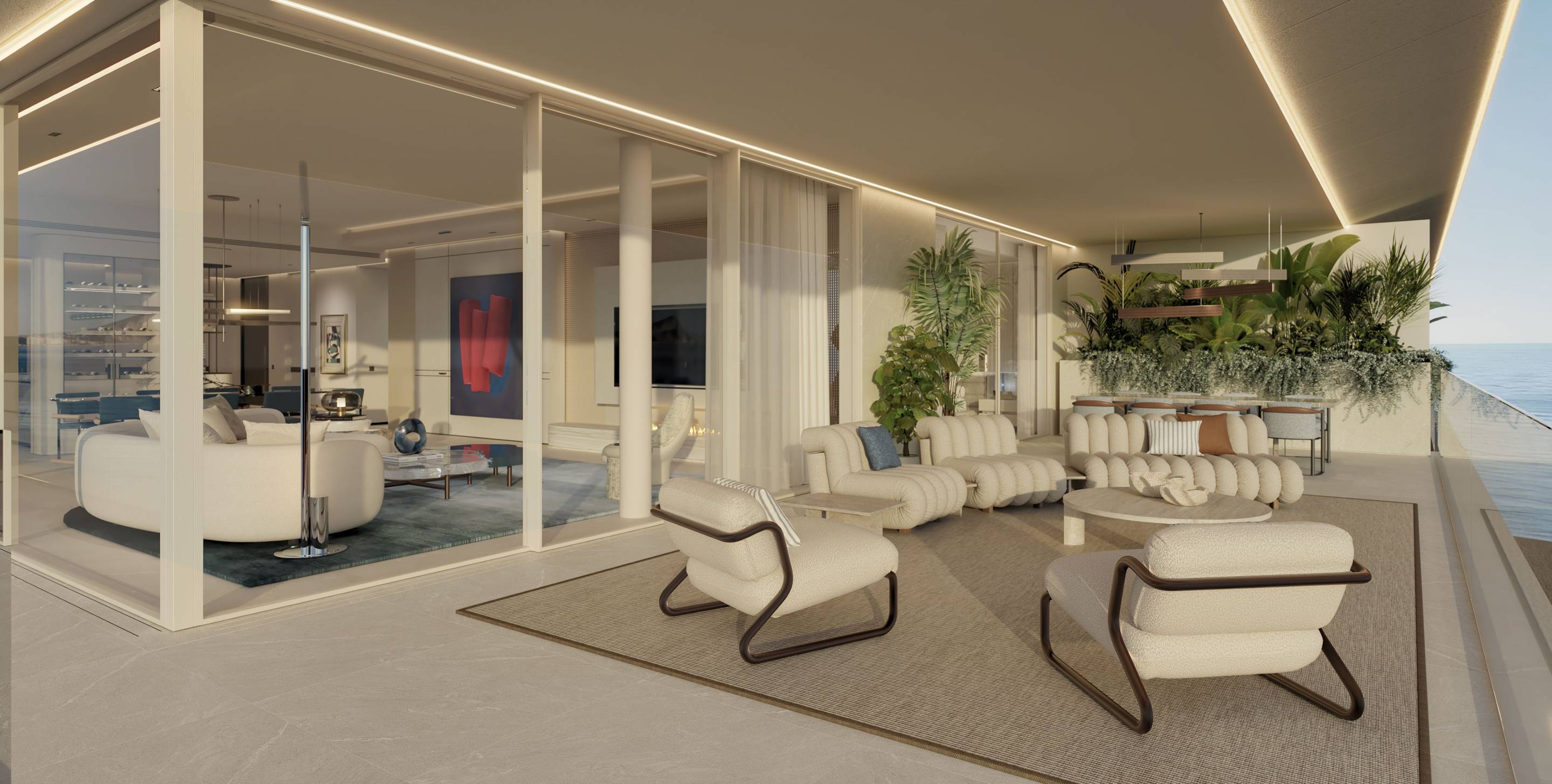 Open living space with floor-to-ceiling glazing, Los Llanos apartment