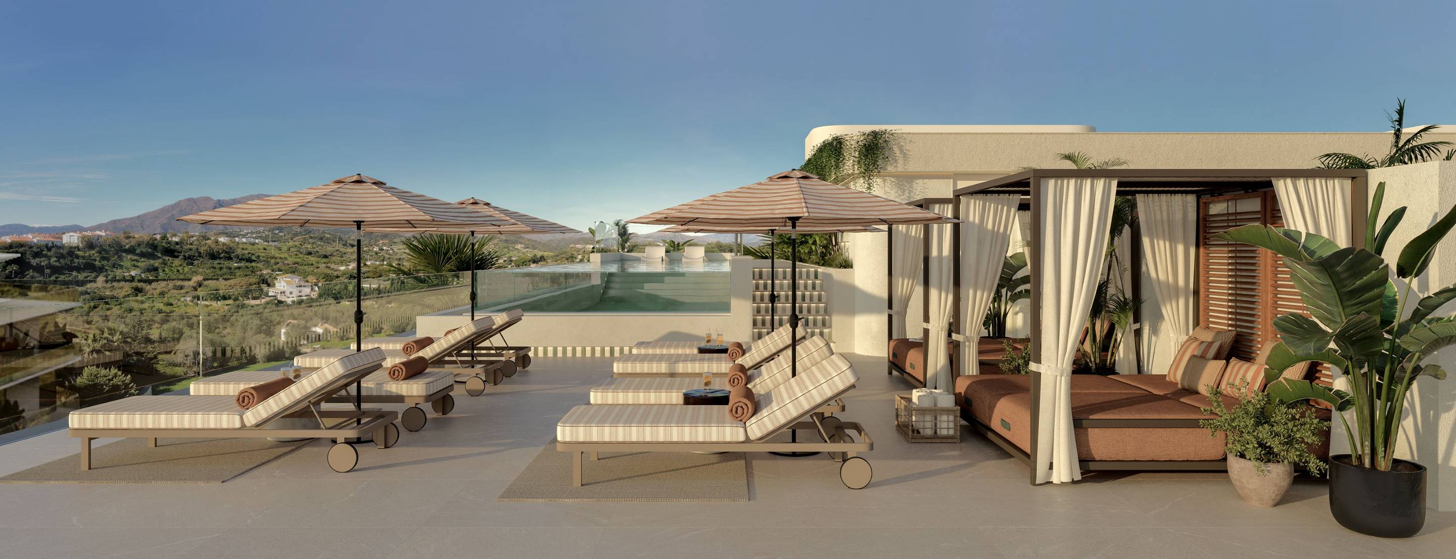 View from terrace of 4-bedroom apartment in Los Llanos, Estepona