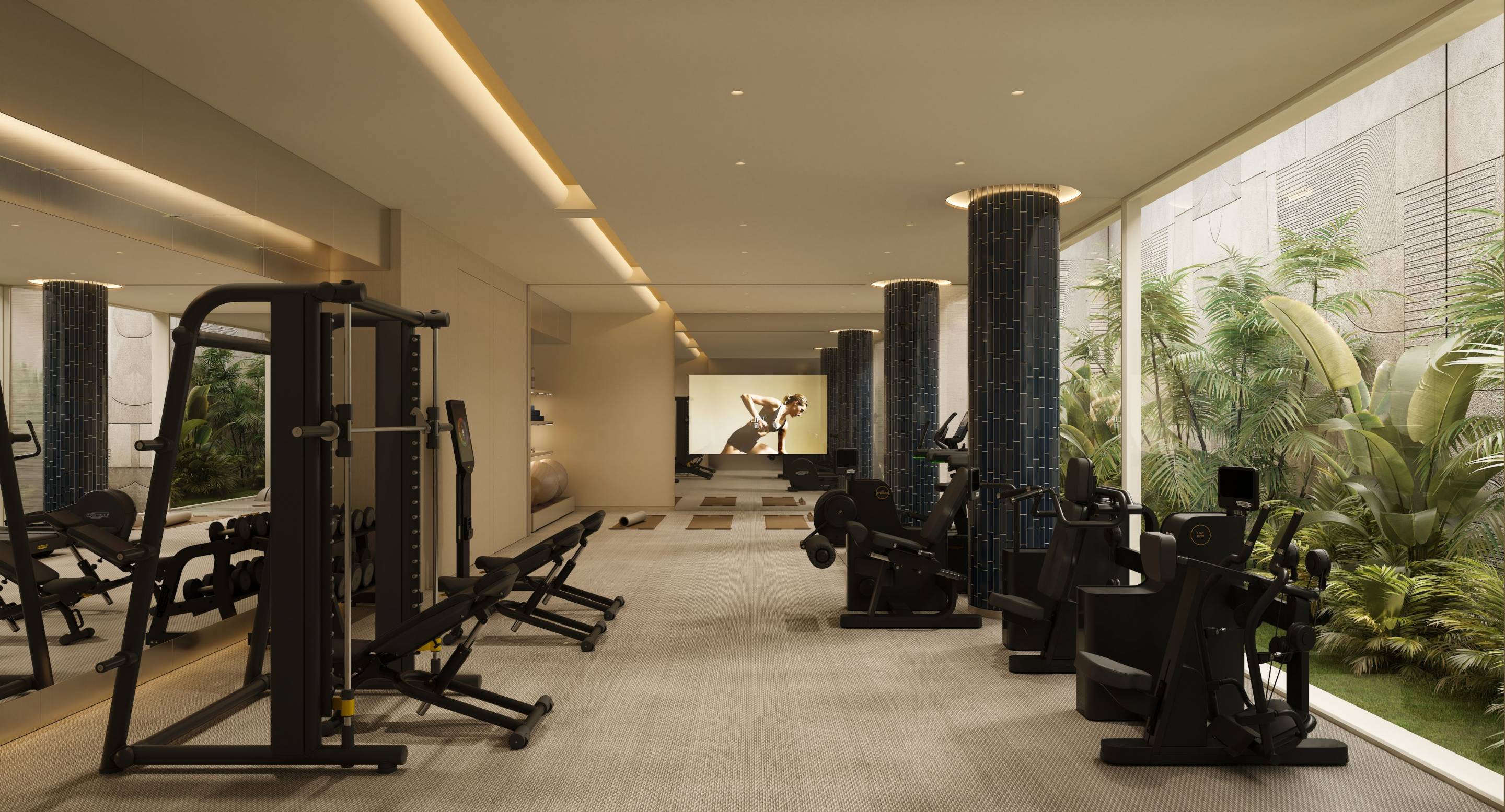 Communal corridor and lift access in Los Llanos building, Estepona