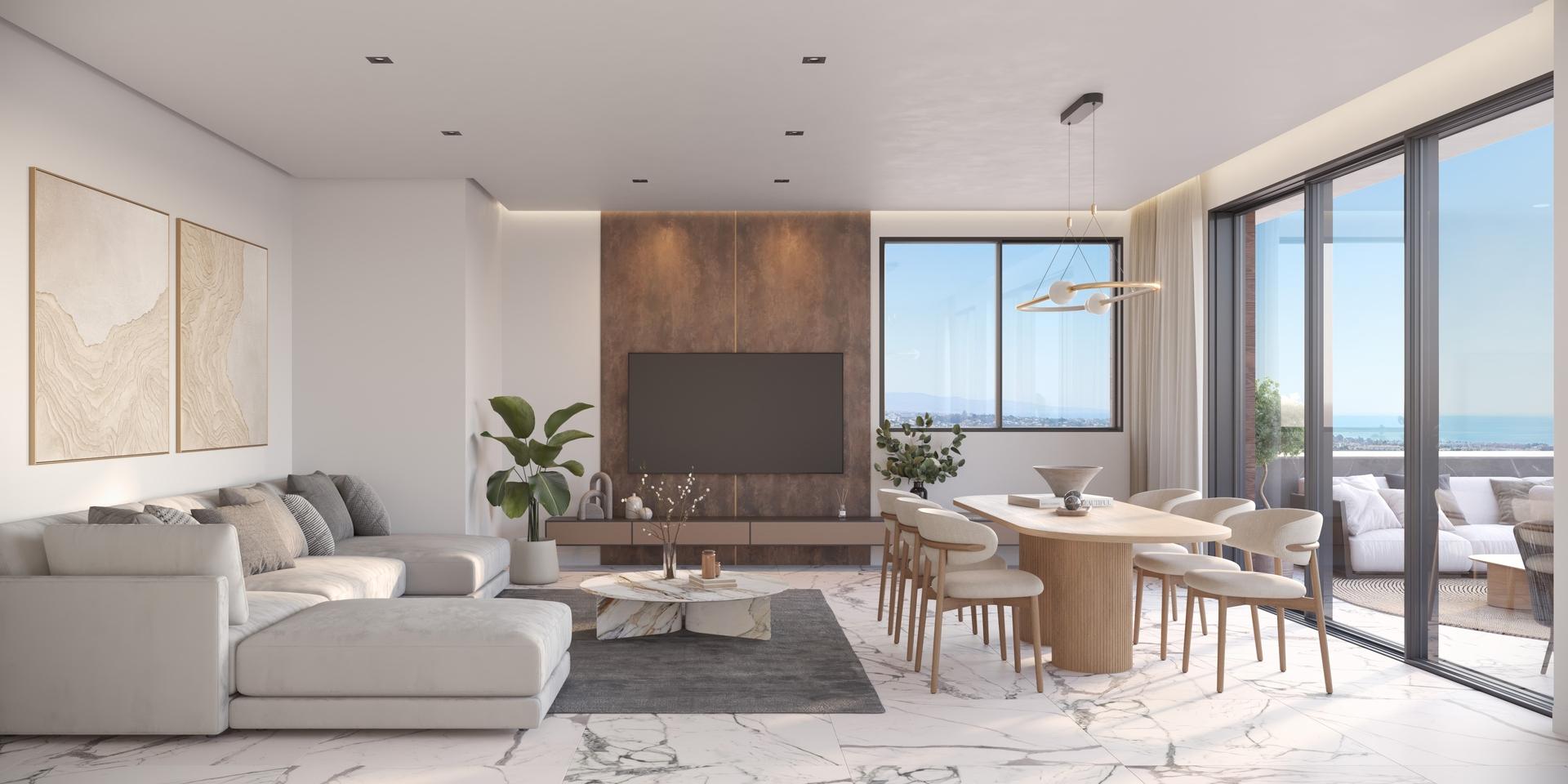 En-suite bathroom in 3-bedroom new-build apartment, El Velerín, Estepona