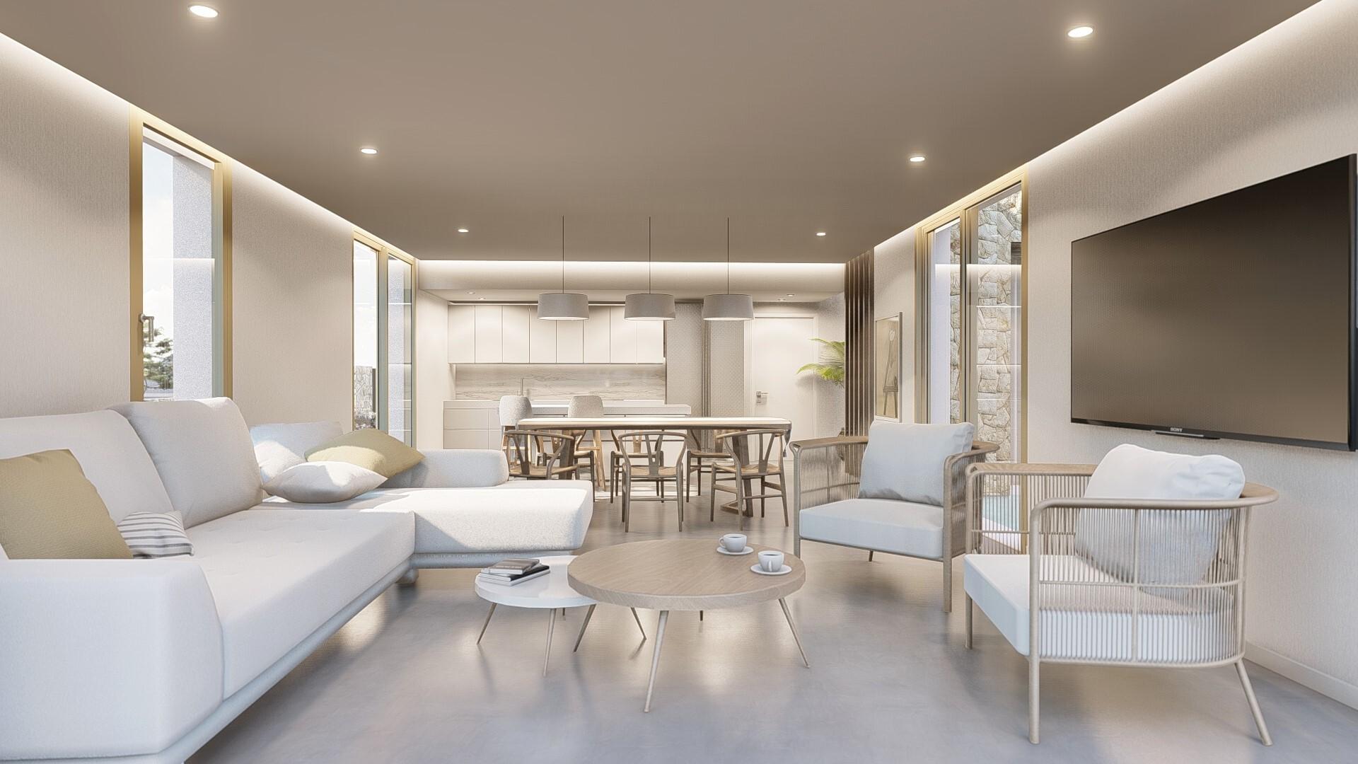 Solarium level of new-build villa in Algorfa