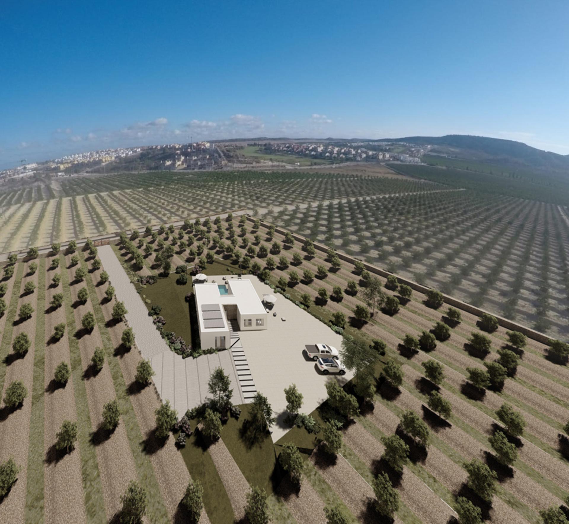 Window view from inside new-build villa in Algorfa
