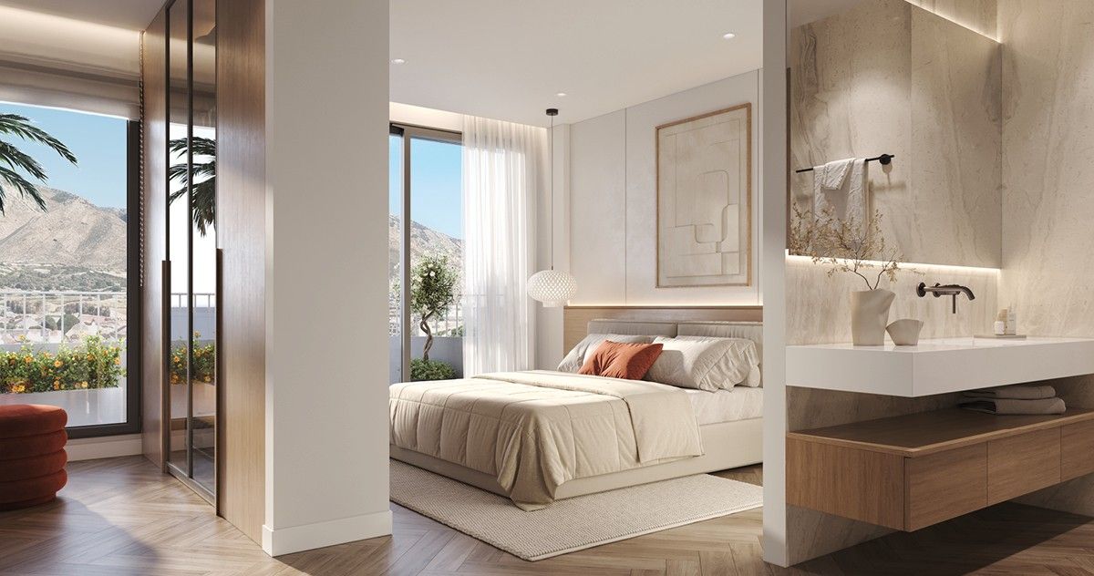 Bathroom with fitted units in new-build apartment, El Pinillo, Torremolinos