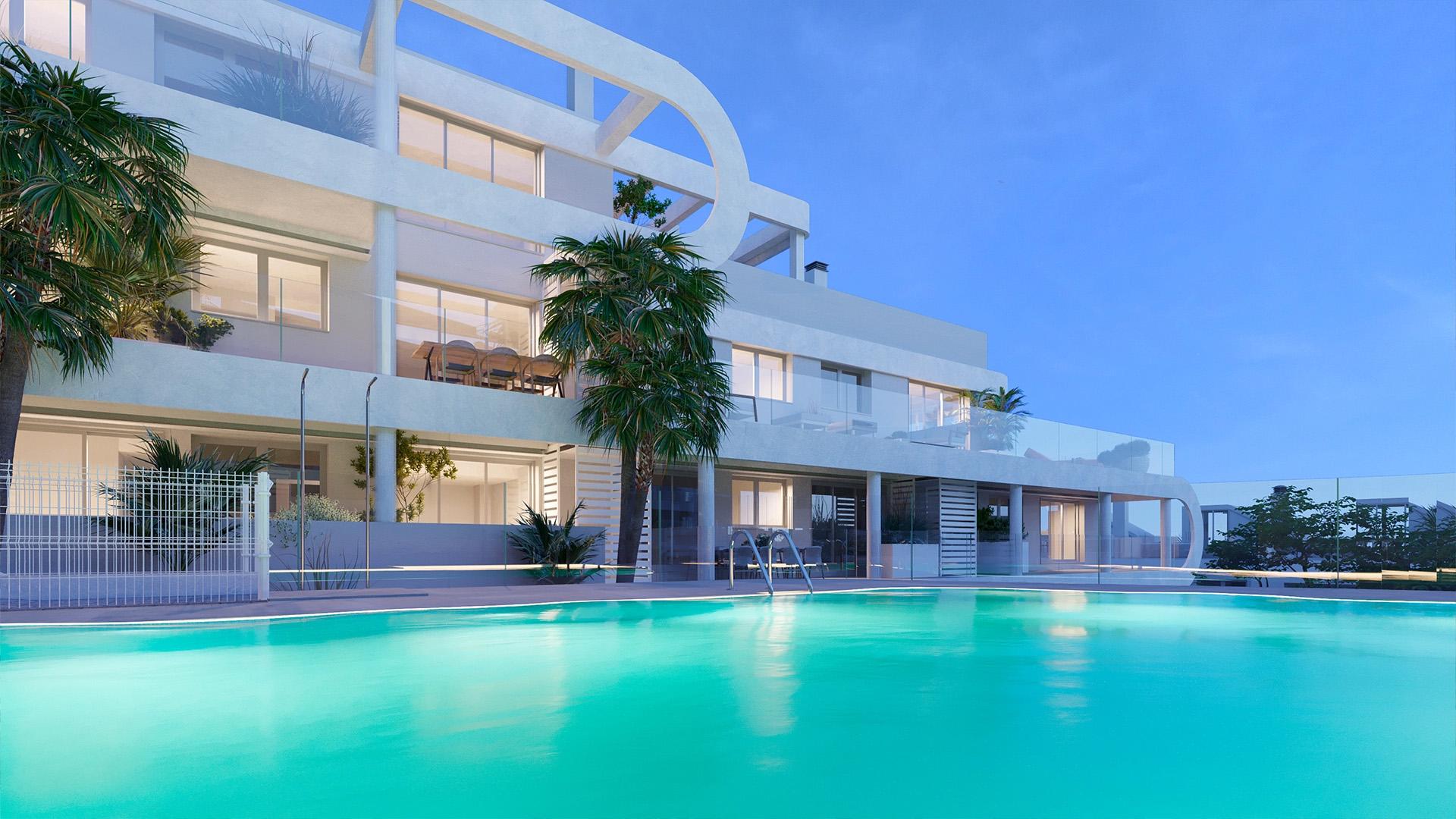 Living area in 2-bedroom new-build apartment, Zona Calvario, Estepona