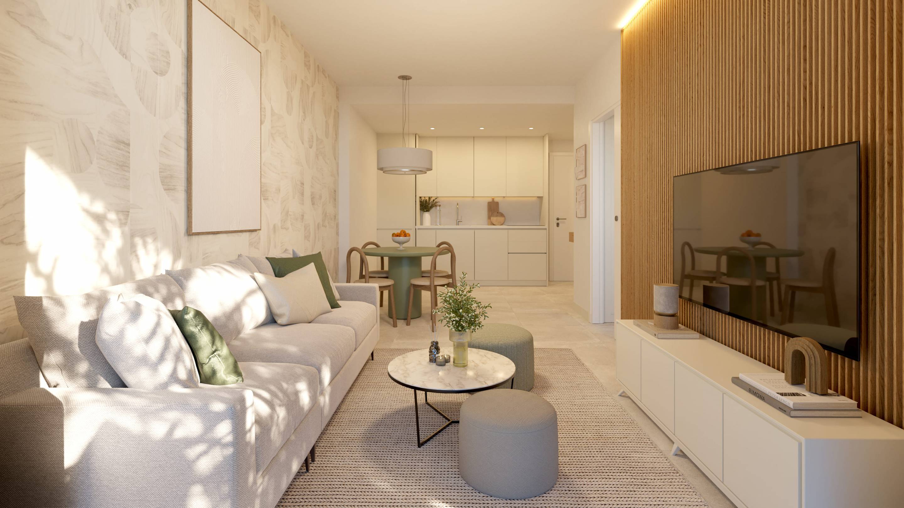 Living area in 1-bedroom apartment, Las Flores