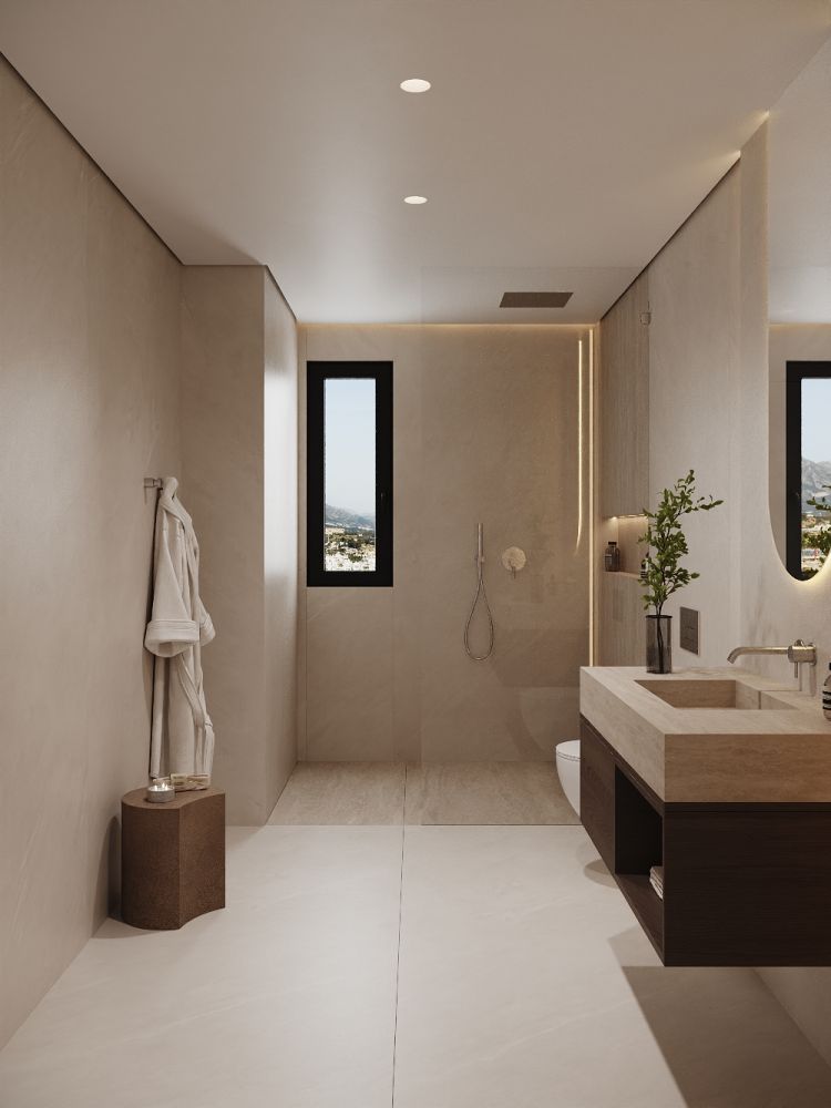 Bathroom with double vanity, 3-bedroom penthouse, Nueva Milla De Oro