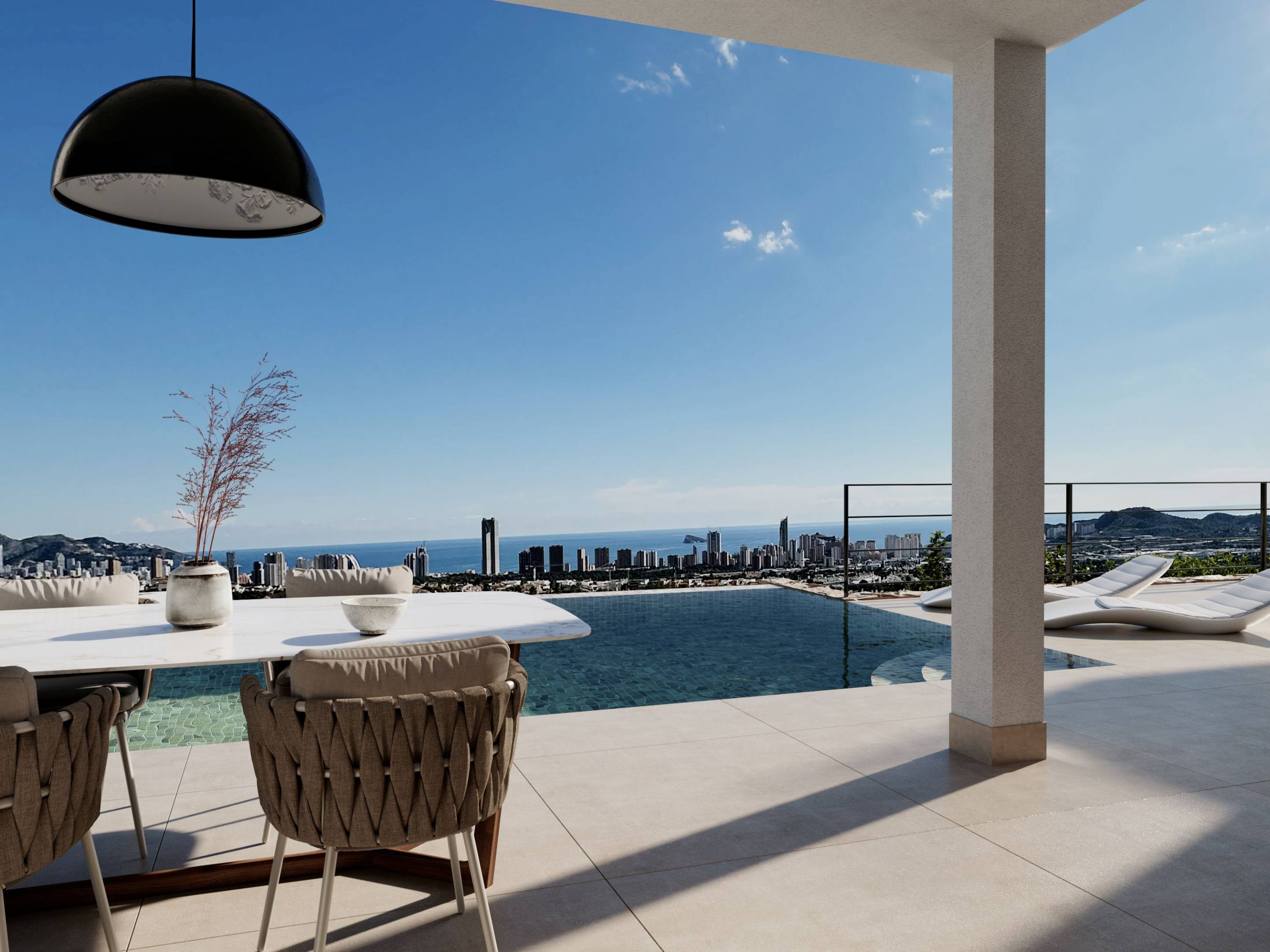 Side elevation of new-build 5-bedroom villa, Sierra Cortina