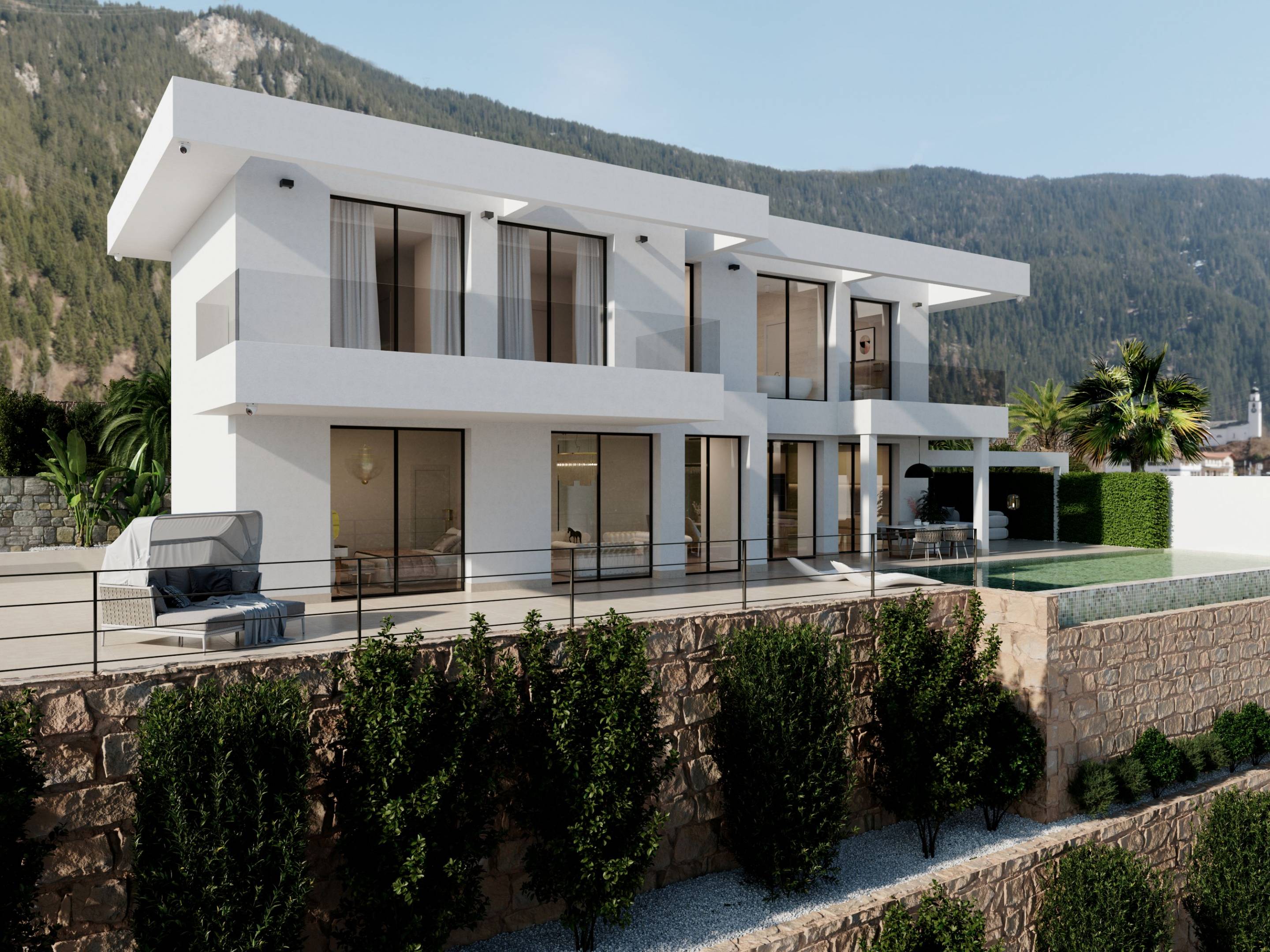 Master bedroom in new-build villa, Sierra Cortina, Finestrat